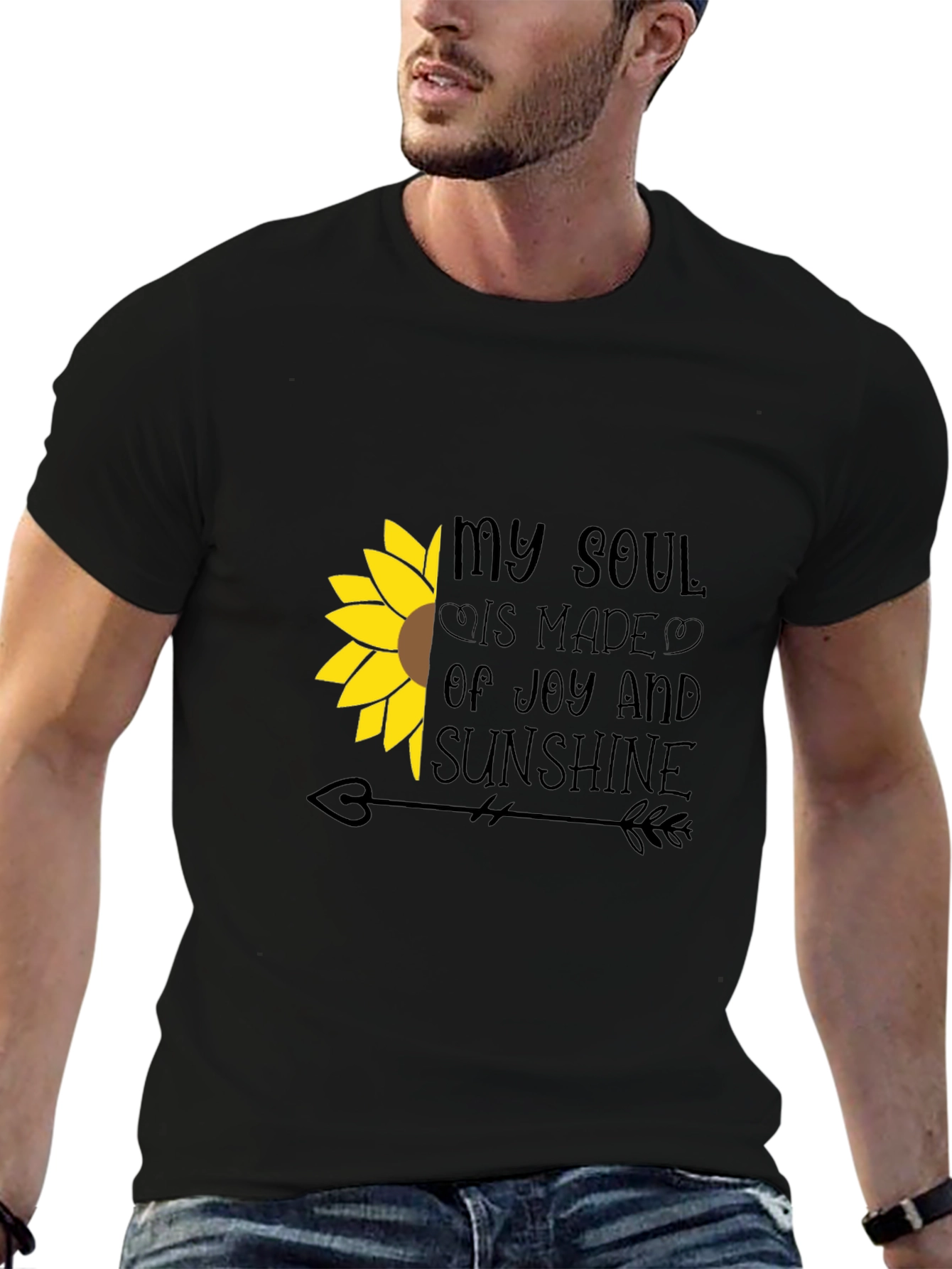 Black Sunflower Soul T-Shirt - Joy and Sunshine Tee view 6