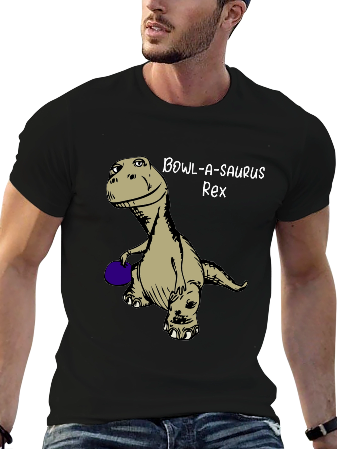 Black Bowl-A-Saurus Rex Graphic Tee view 6