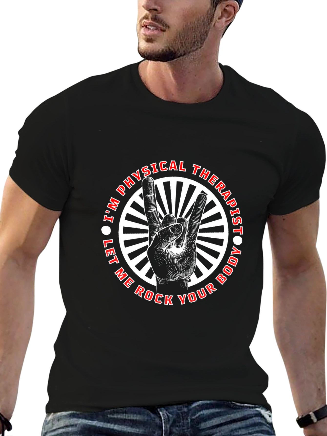 Black Physical Therapist Rock Your Body T-Shirt view 6