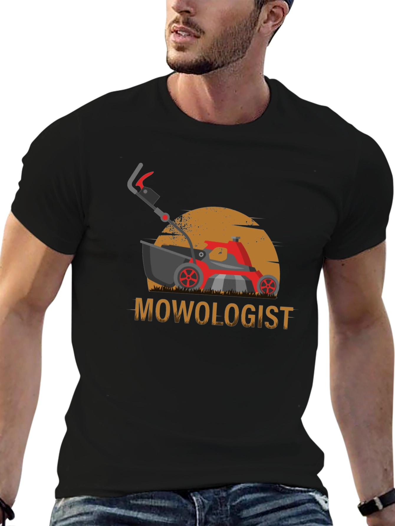 Black Mowologist T-Shirt: Lawn Mower Humor view 6