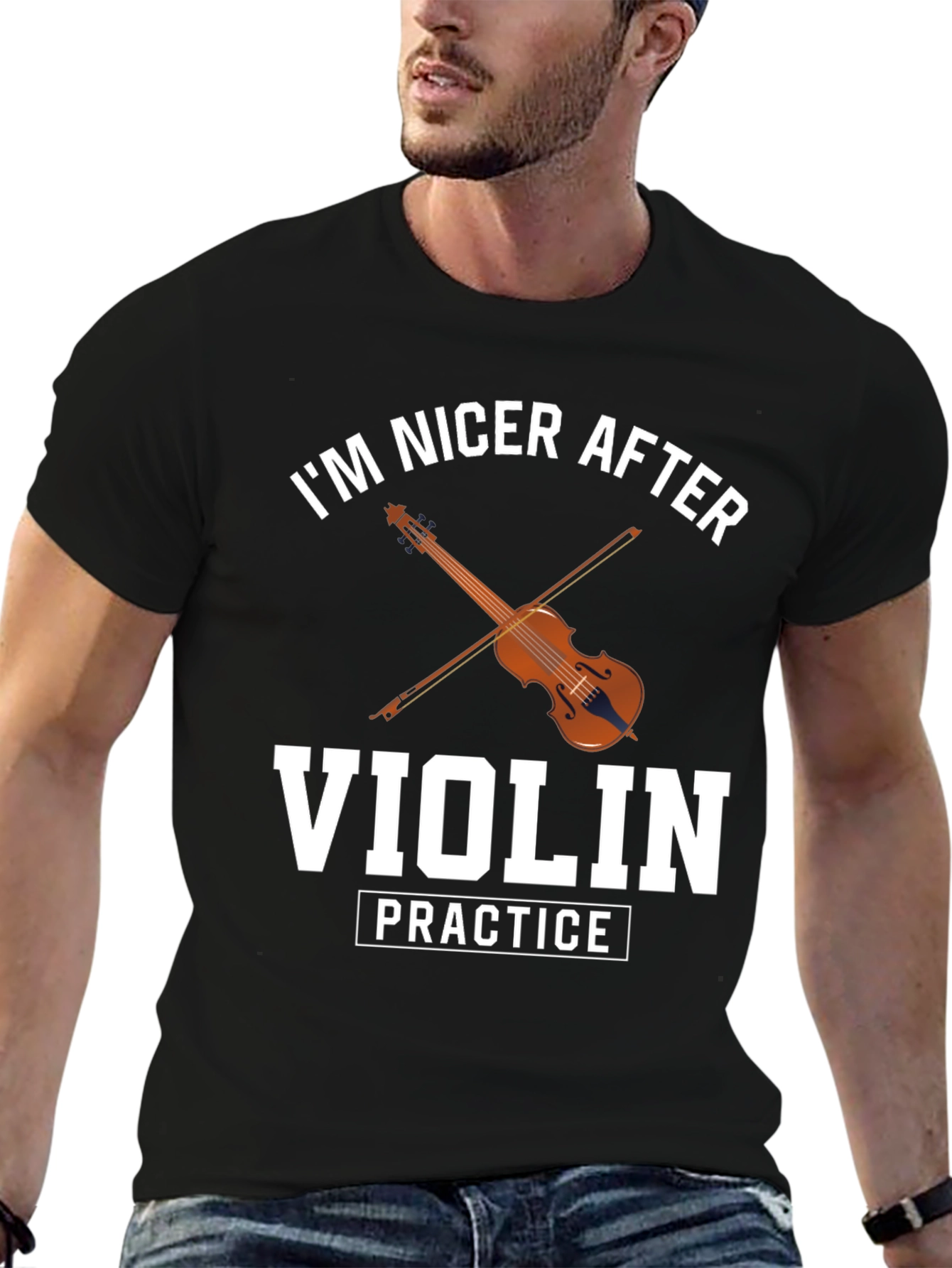 Black I'm Nicer After Violin Practice T-Shirt view 6