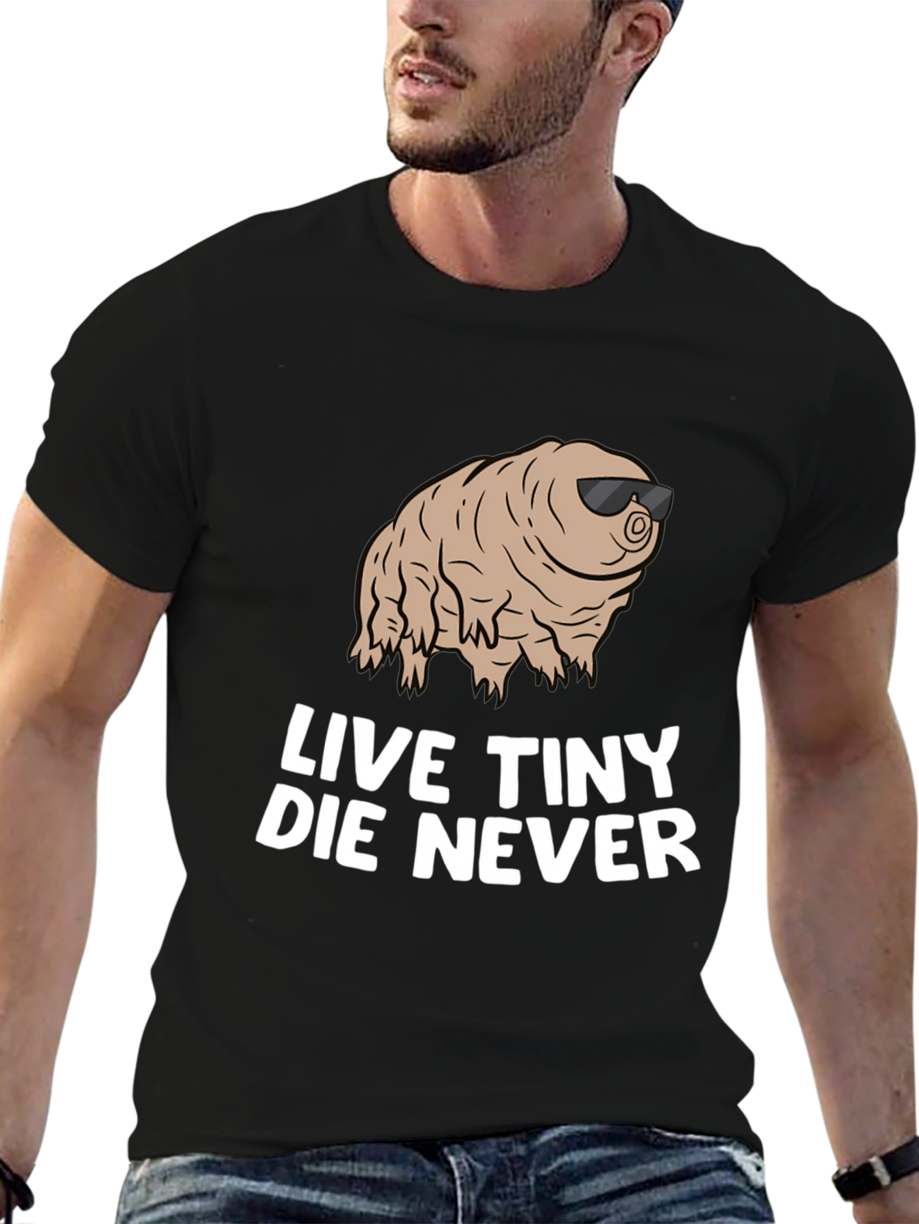 Black Live Tiny Die Never Funny Tardigrade T-Shirt view 6