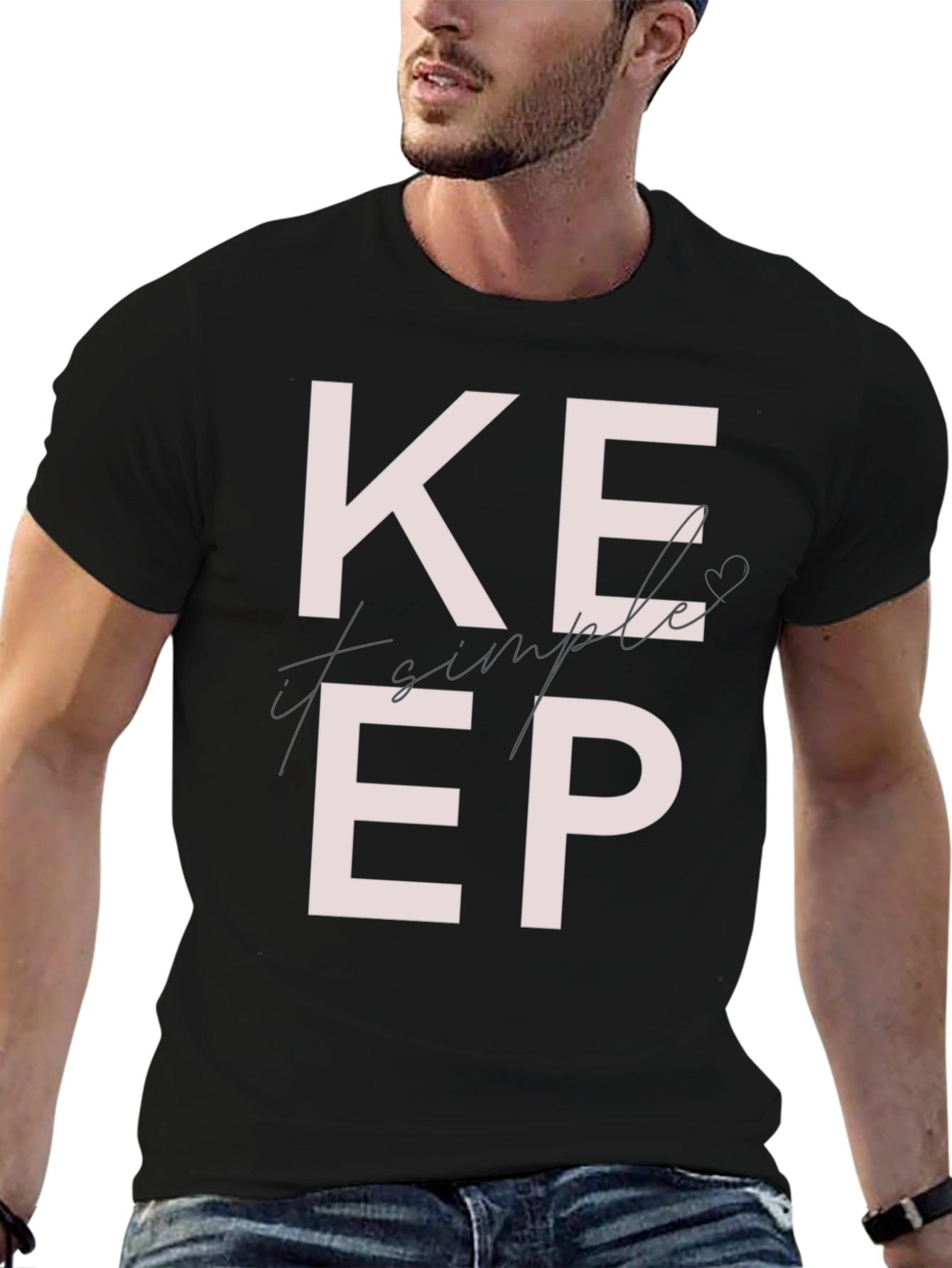 Black Keep It Simple Graphic T-Shirt view 6