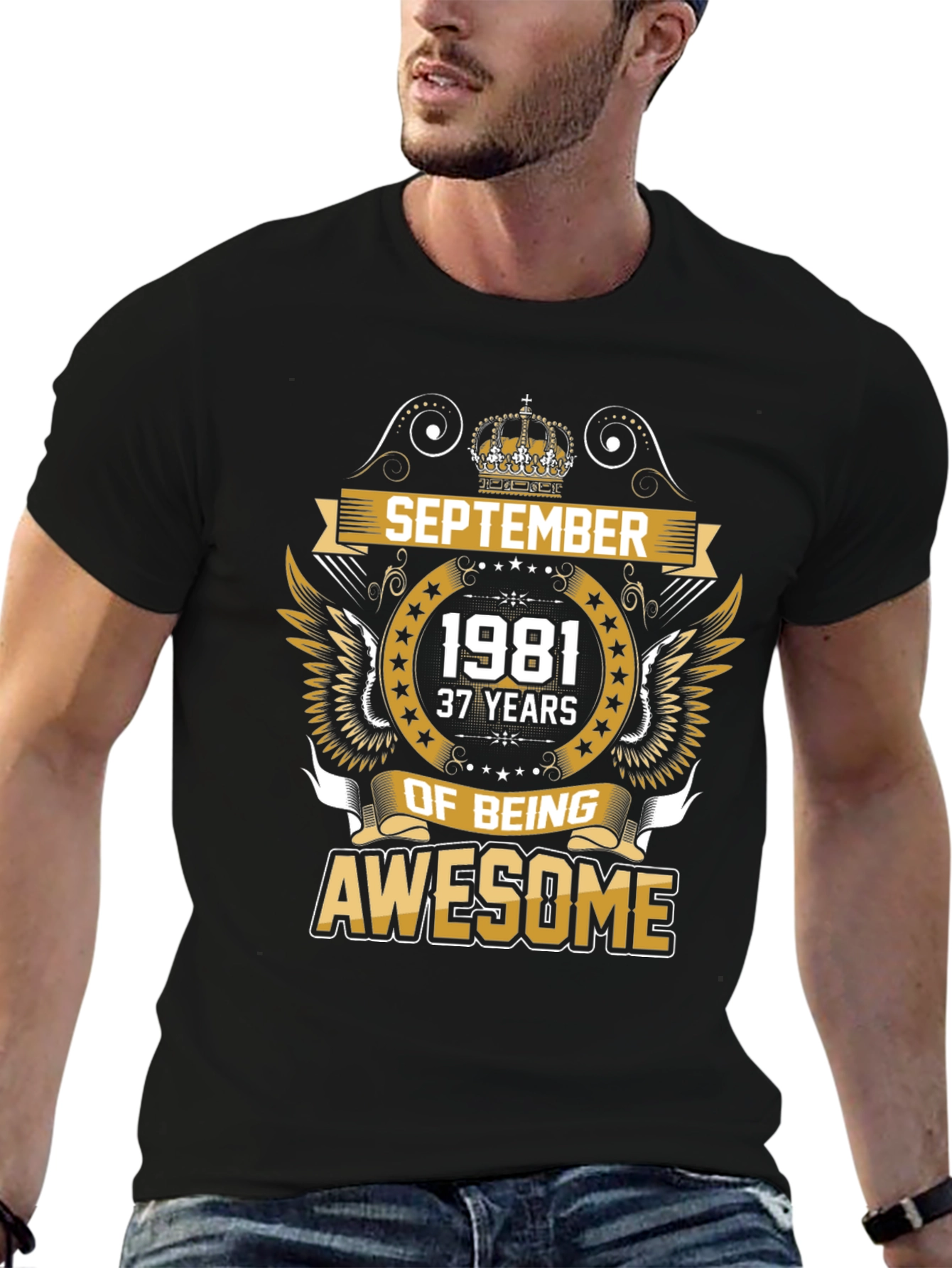 Black September 1981 Birthday T-Shirt - 37 Years Awesome view 6