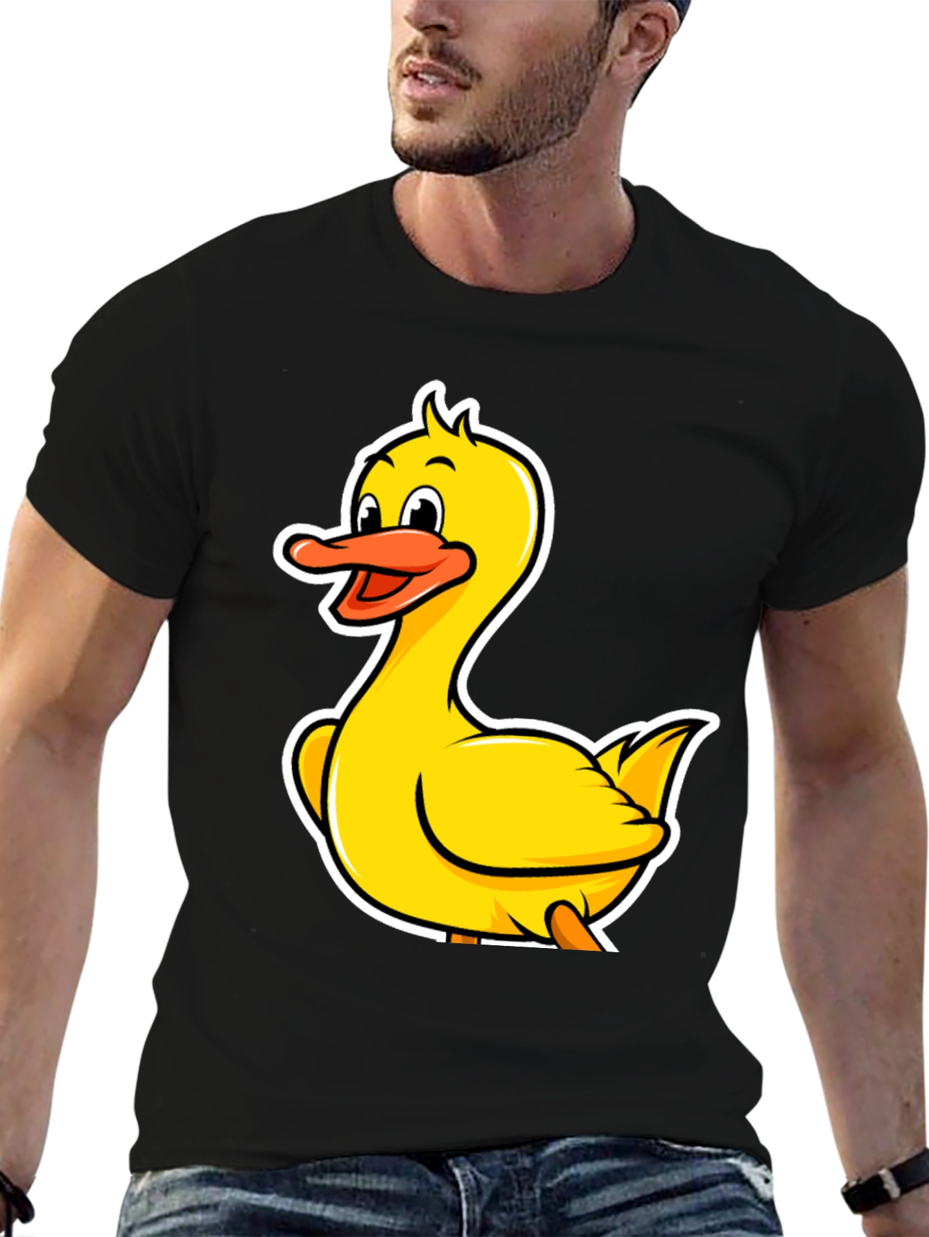 Black Duck Cartoon Black T-Shirt view 6