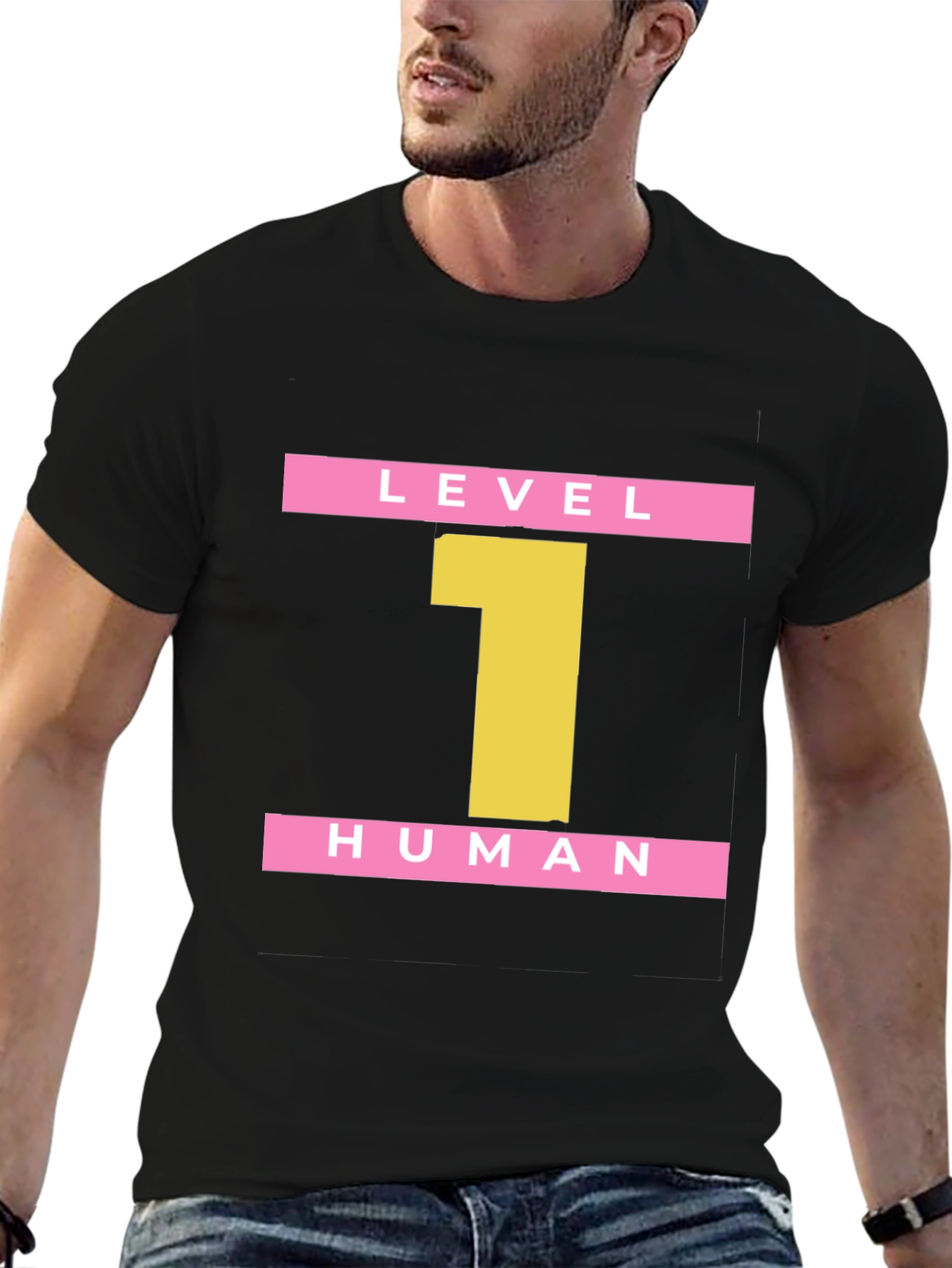 Black Level 1 Human Black Graphic Tee view 6