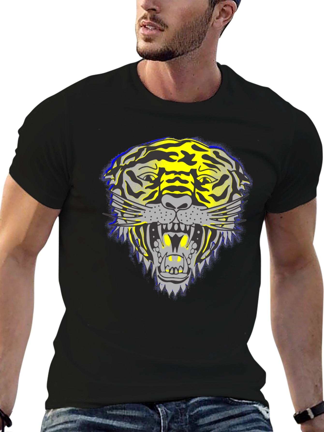 Black Bold Tiger Graphic Tee - Fierce Style view 6