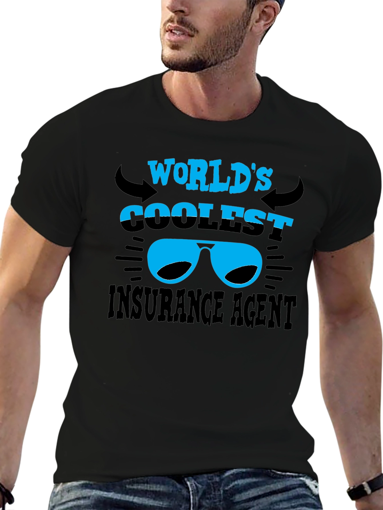 Black Coolest Insurance Agent T-Shirt view 6