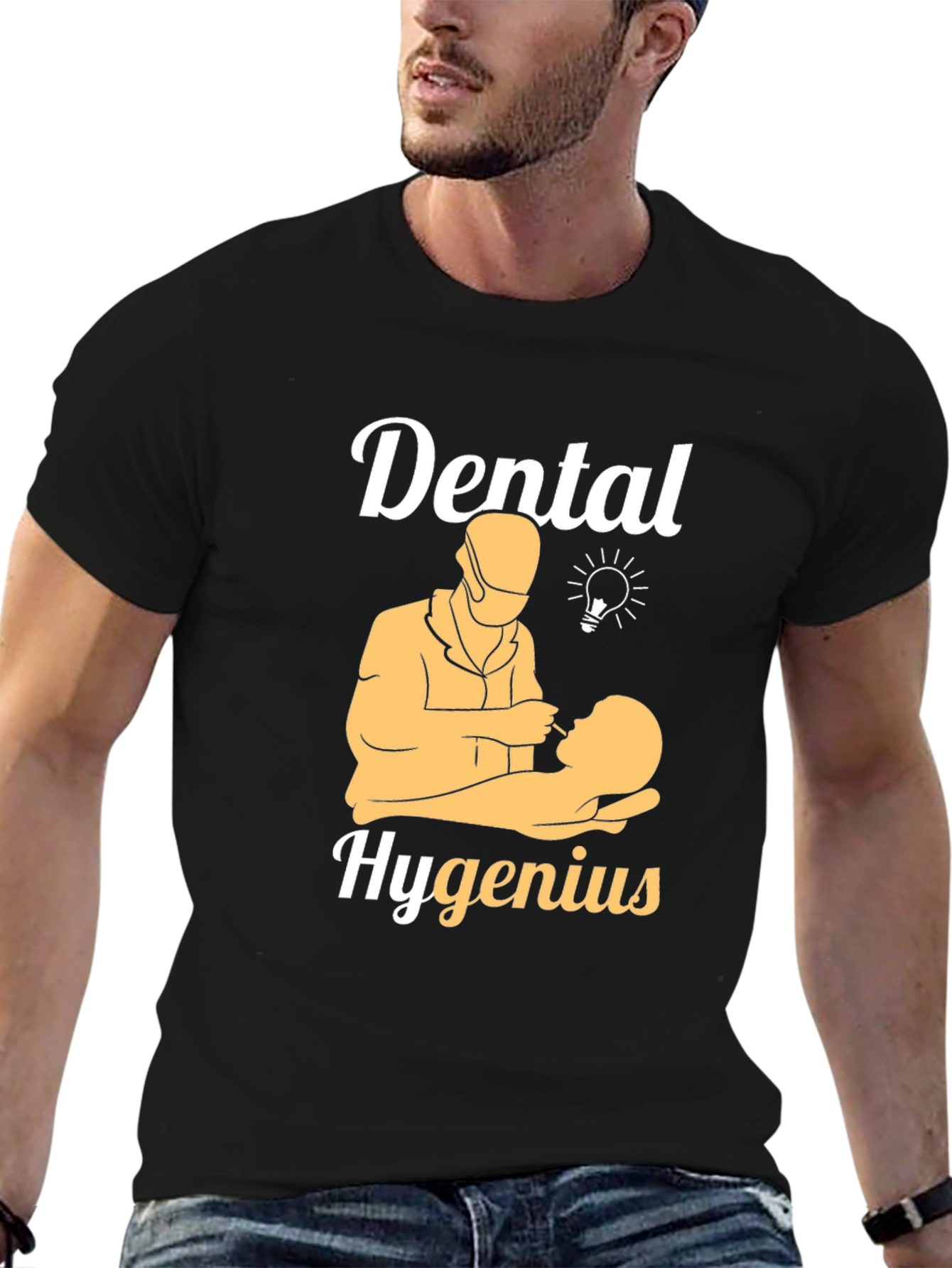 Black Dental Hygenius T-Shirt Dentist Humor Tee view 6
