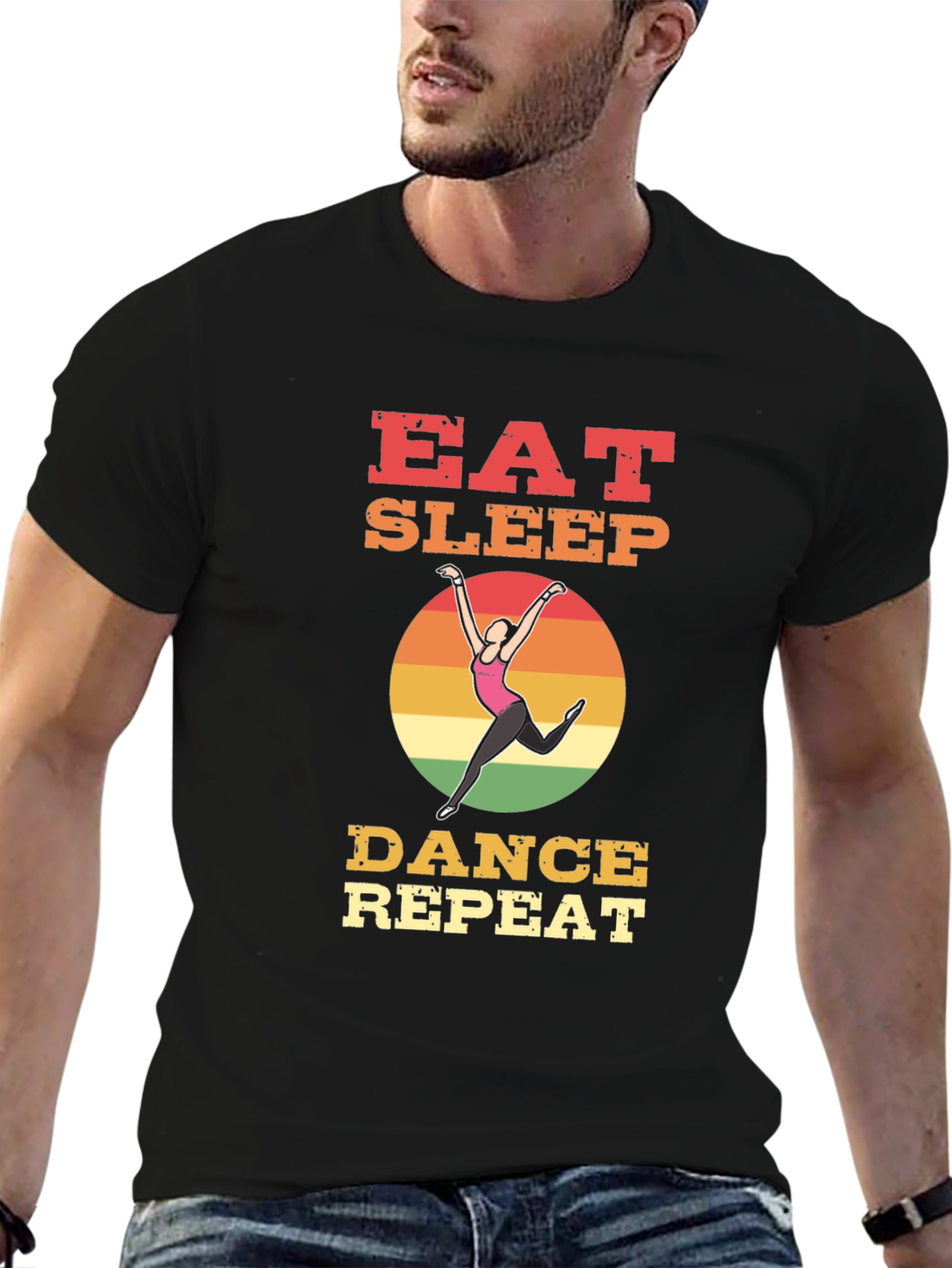 Black Eat Sleep Dance Repeat T-Shirt - Dancer's Life view 6