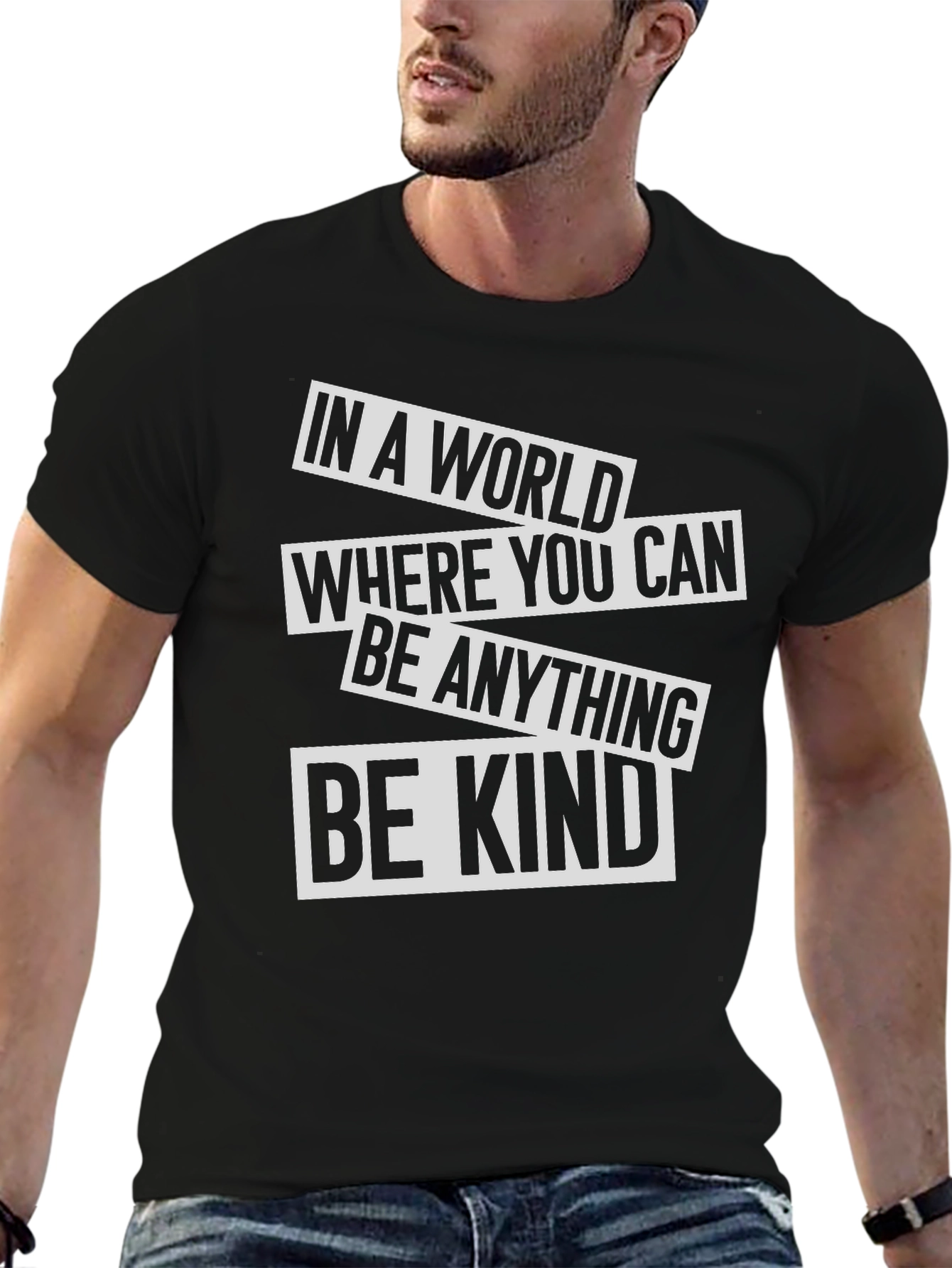 Black In A World Where You Can Be Anything Be Kind T-Shirt view 6