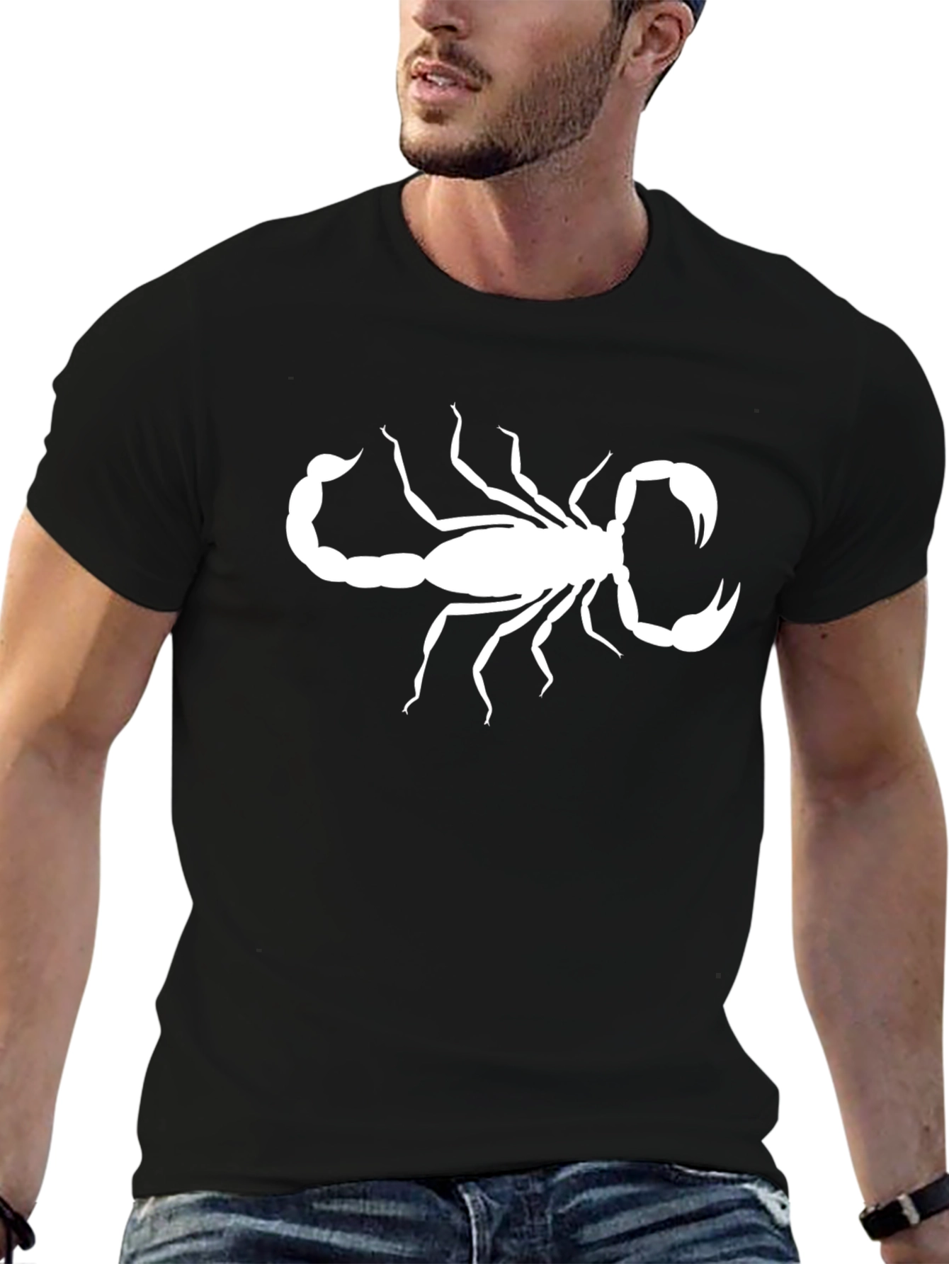 Black Scorpion Graphic Print Black T-Shirt view 6