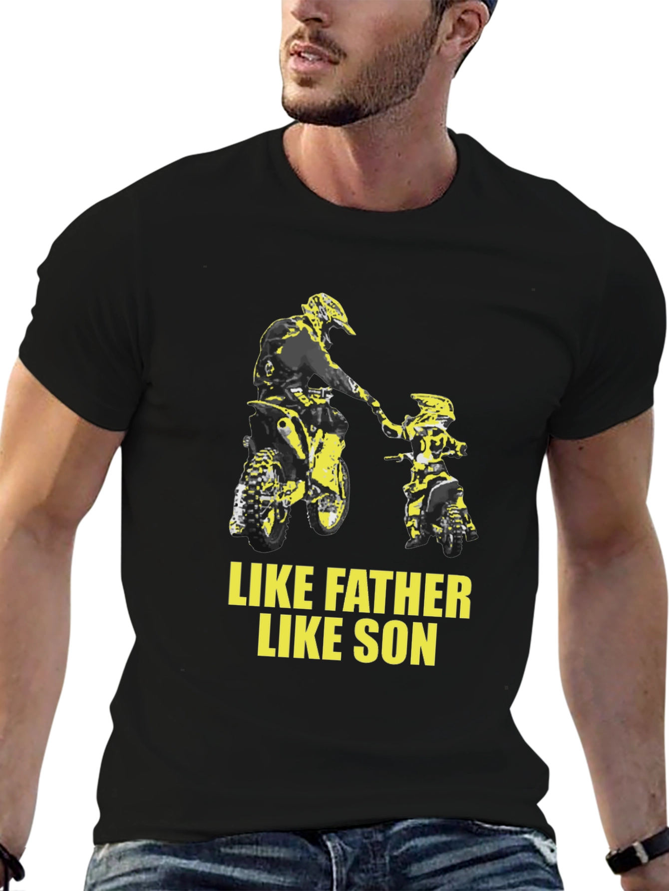 Black Like Father Like Son Motocross Graphic Tee view 6