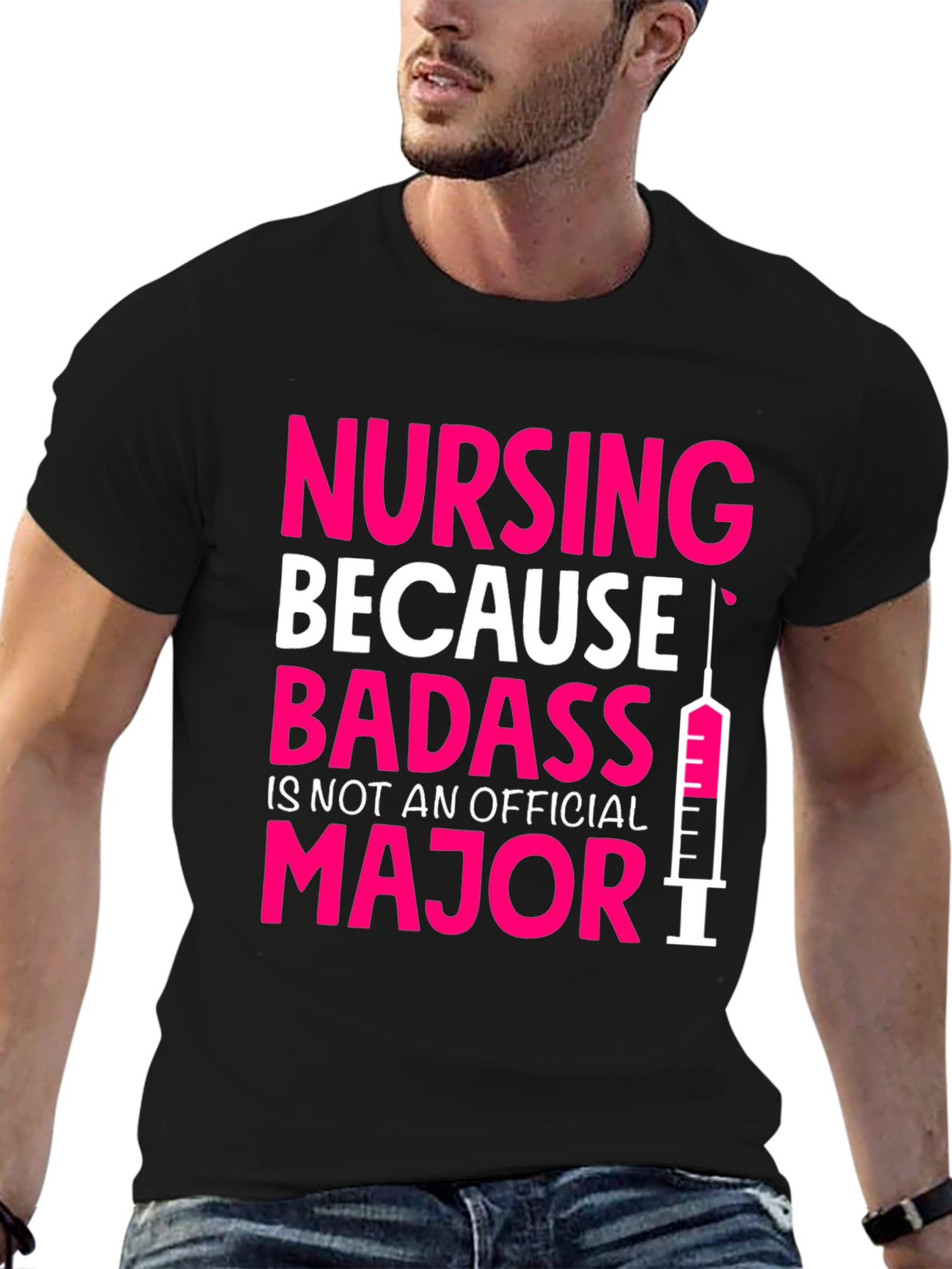 Black Nursing Badass Graphic Tee view 6