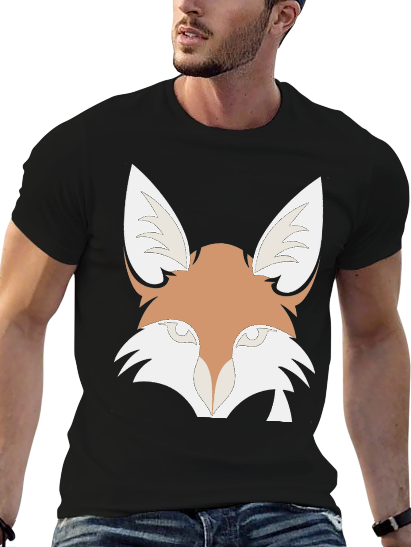 Black Fox Graphic Tee - Stylish Animal Print T-Shirt view 6