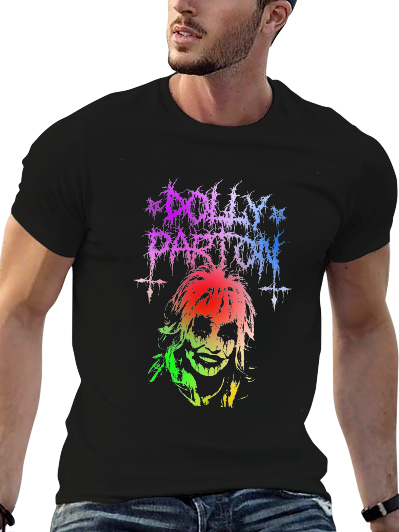 Black Dolly Parton Heavy Metal T-Shirt - Unisex view 6