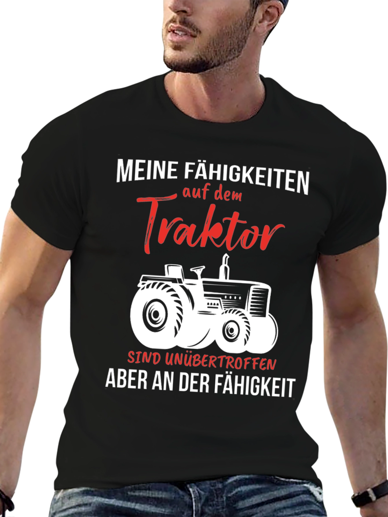 Black Tractor Skills Graphic Tee - Farm Life Shirt view 6
