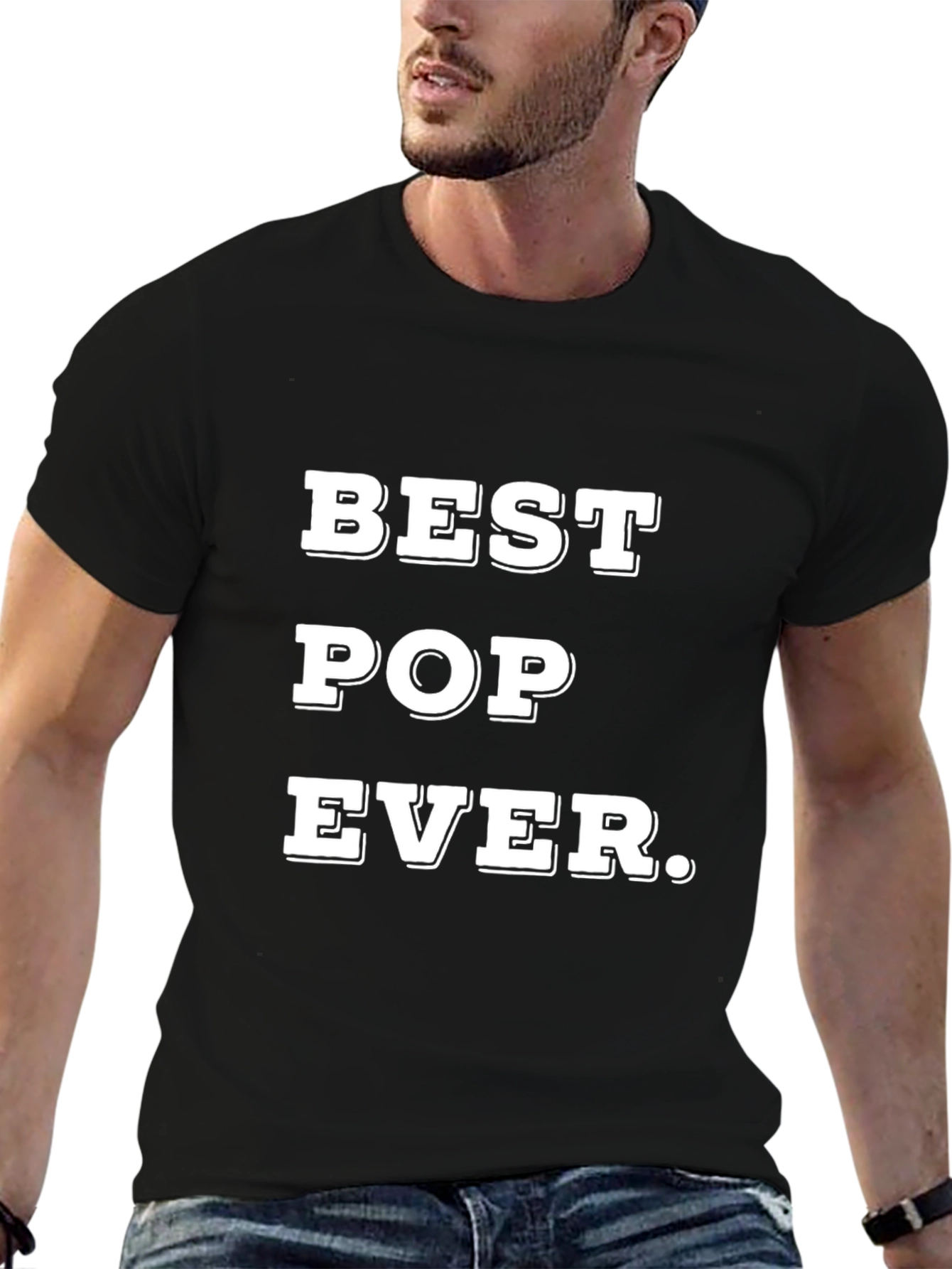 Black Best Pop Ever - Father's Day T-Shirt view 6