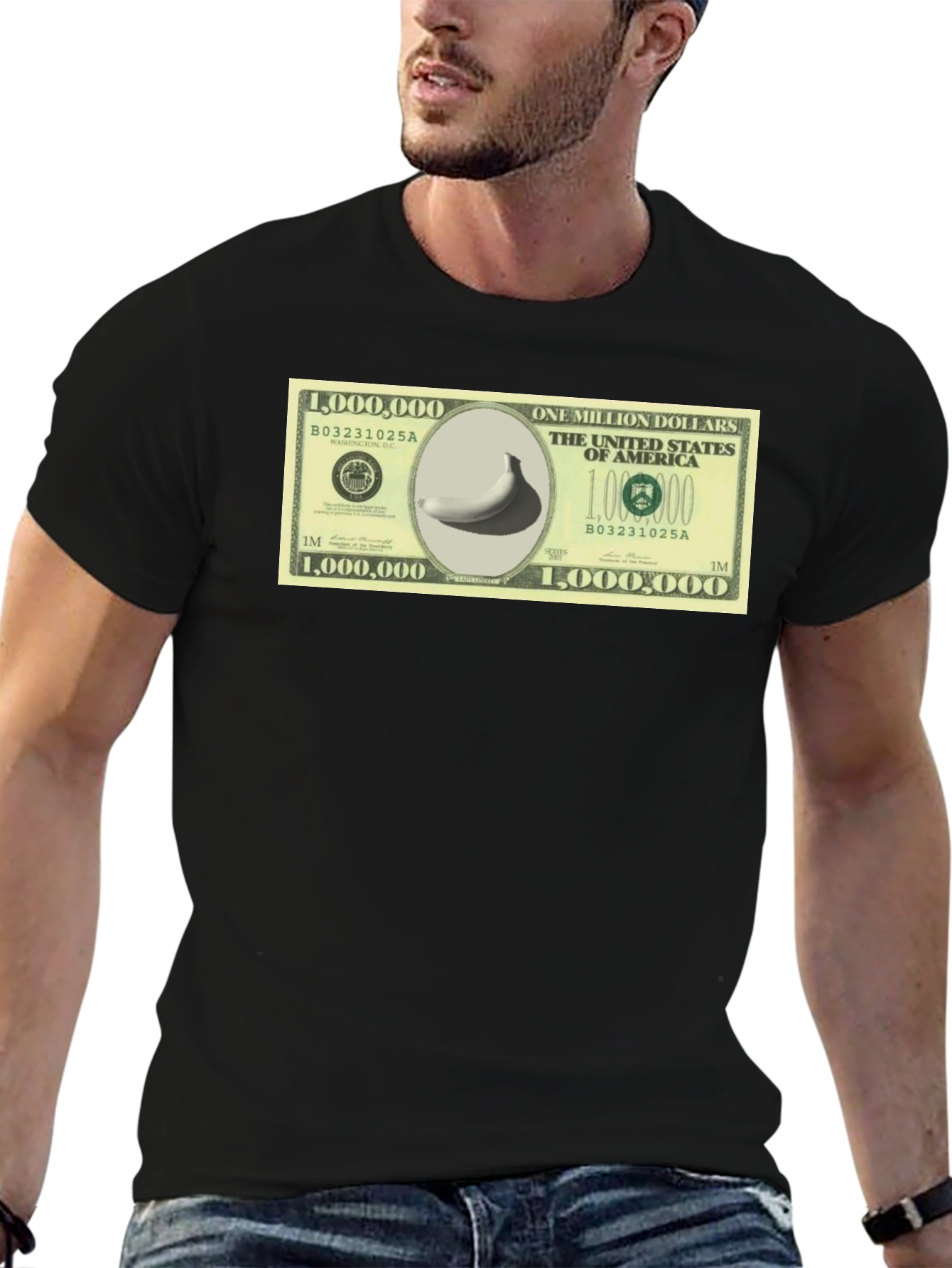 Black Million Dollar Banana T-Shirt - Funny Novelty Tee view 6