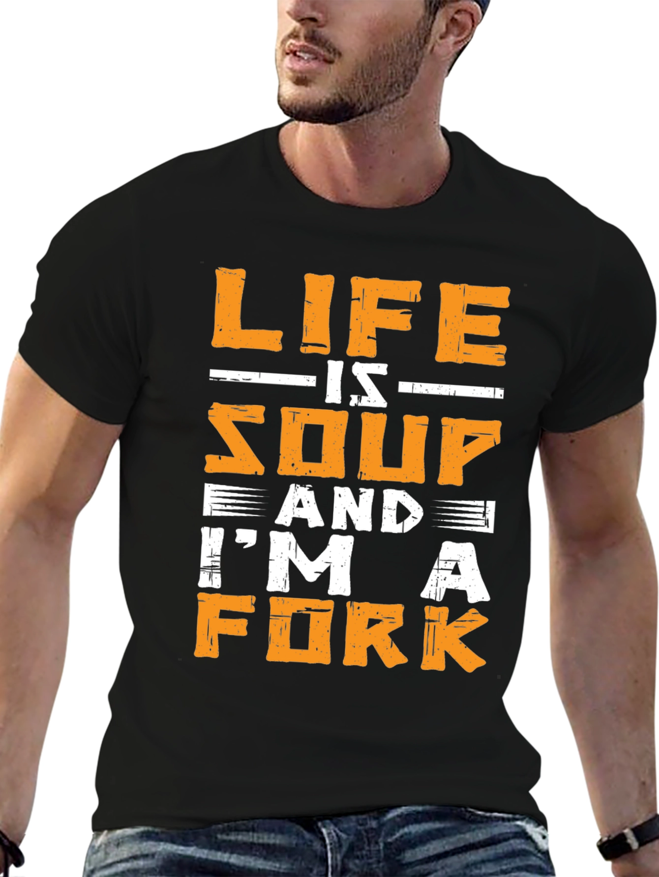 Black Life is Soup I'm a Fork Graphic T-Shirt view 6