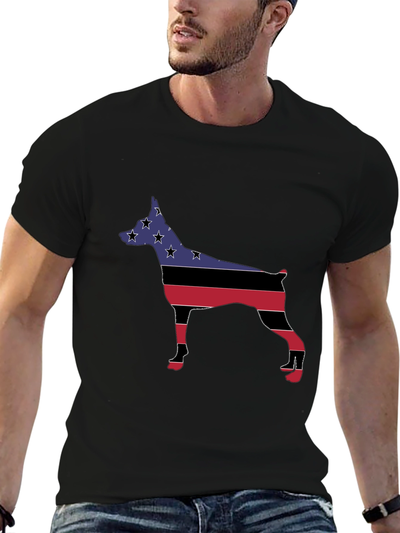 Black Patriotic Dog Silhouette Tee view 6
