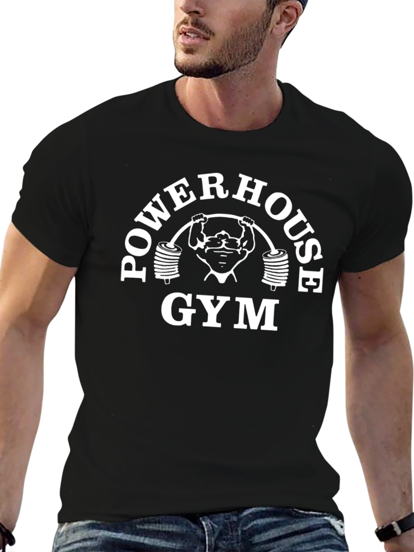 Black Powerhouse Gym Black T-Shirt Workout Fitness view 6