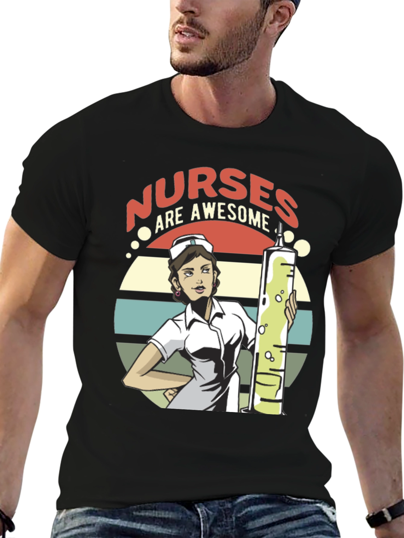 Black Nurses Are Awesome T-Shirt - Medical Hero Appreciation Tee view 6