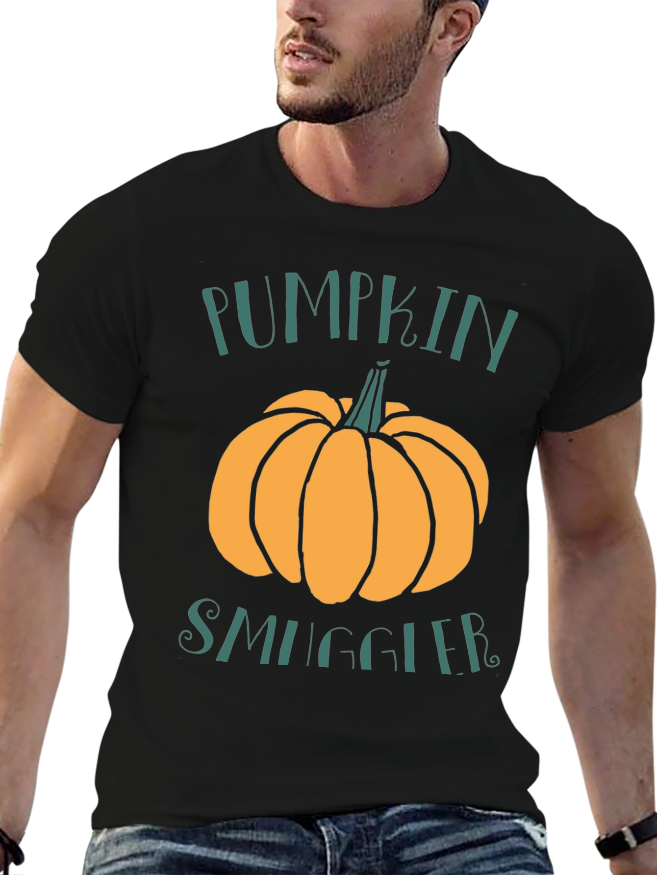 Black Pumpkin Smuggler T-Shirt - Fall Apparel view 6