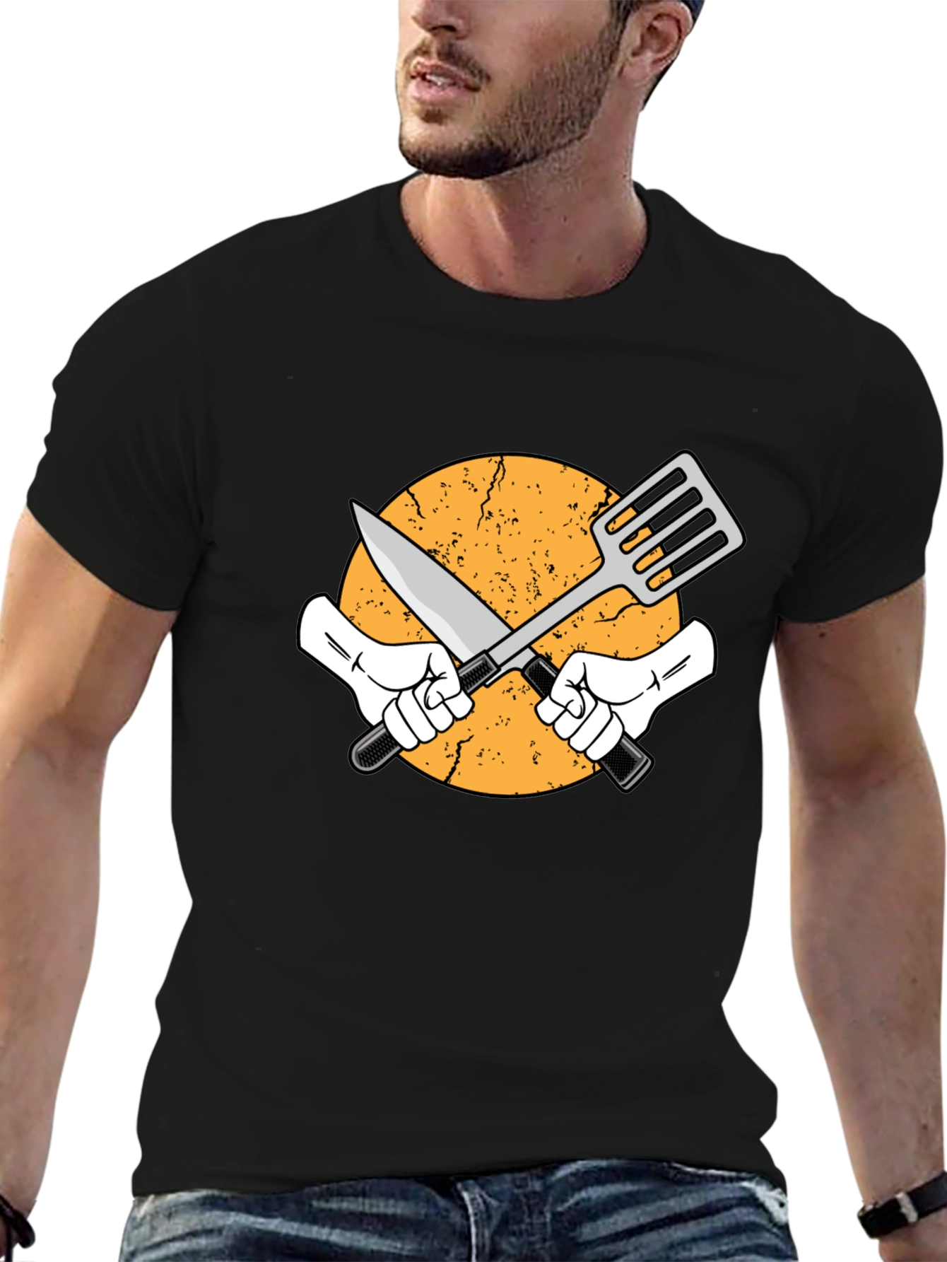 Black Chef's Tool T-Shirt - Culinary Design Tee view 6