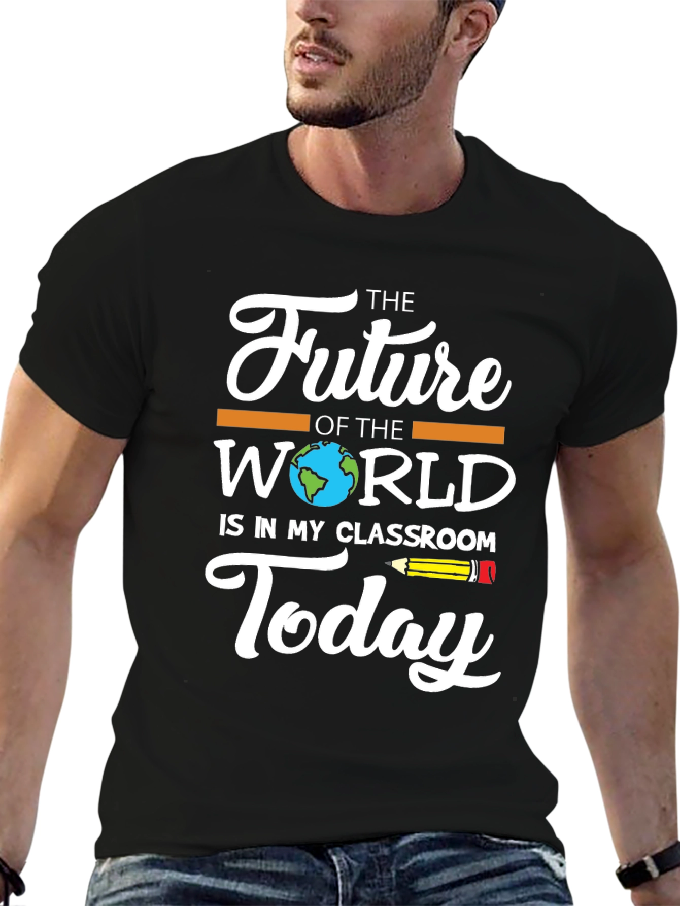 Black The Future World Classroom T-Shirt view 6