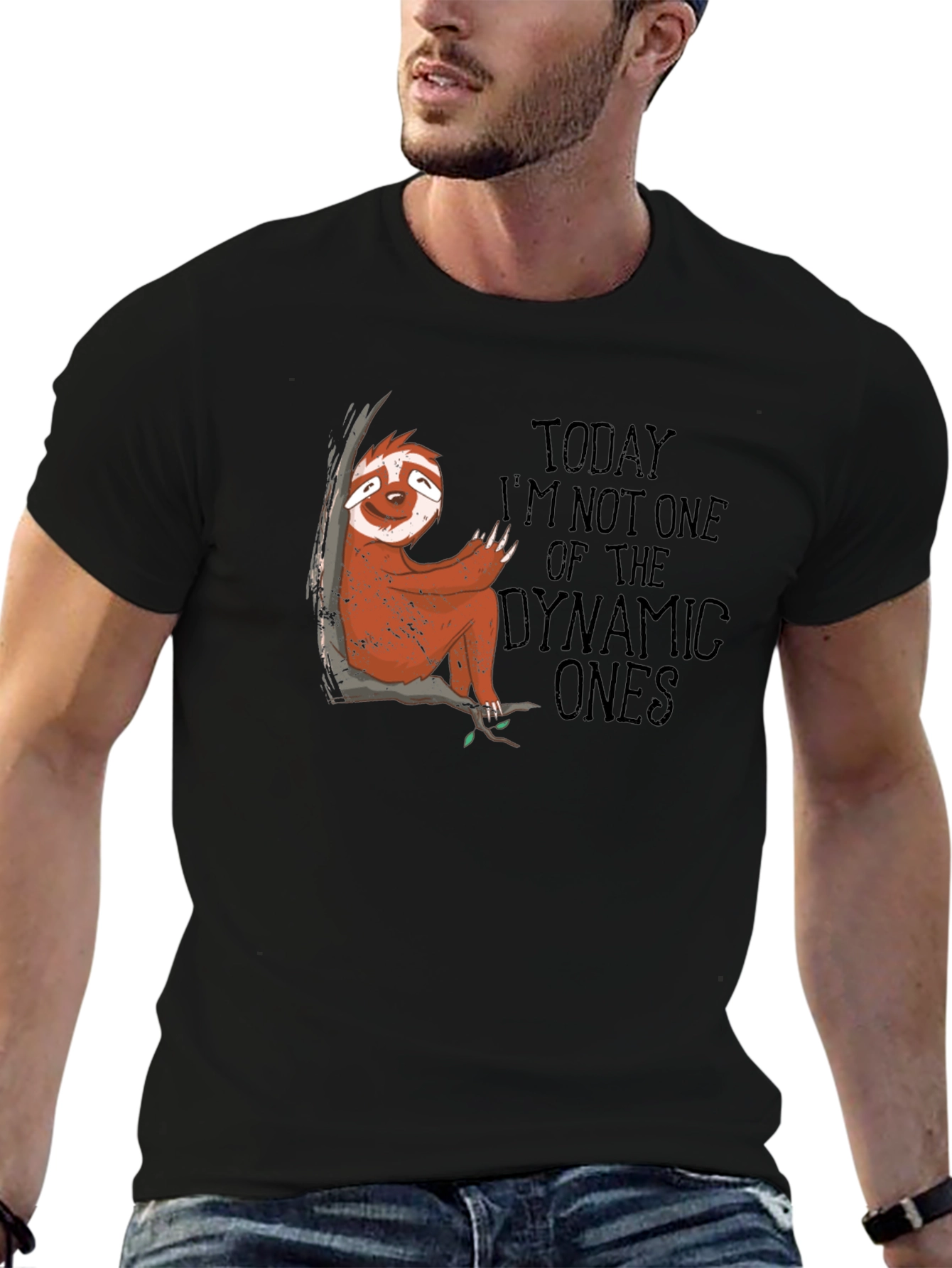Black Sloth Graphic Tee - Today I'm Not One of the Dynamic Ones view 6