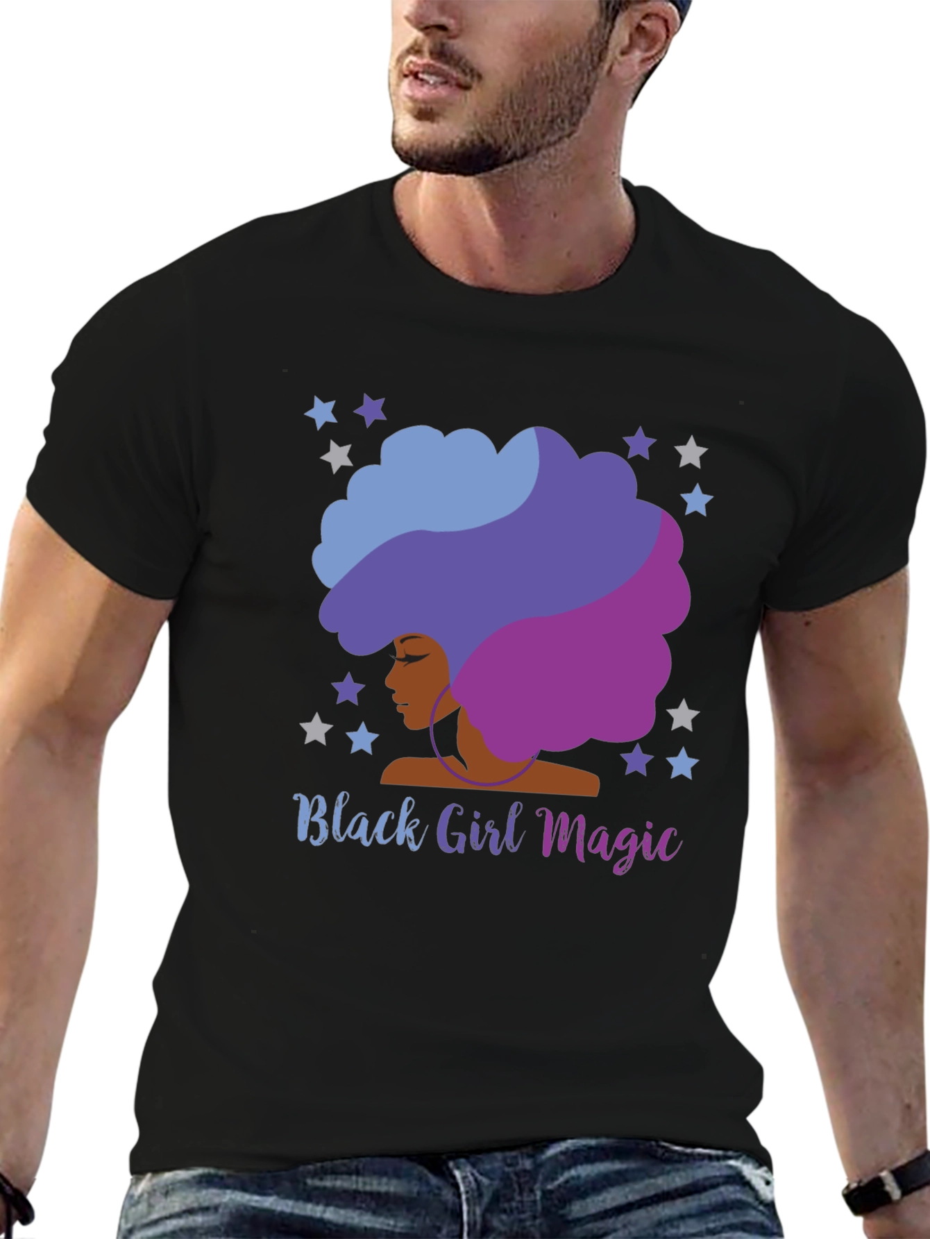 Black Black Girl Magic Afro T-Shirt view 6