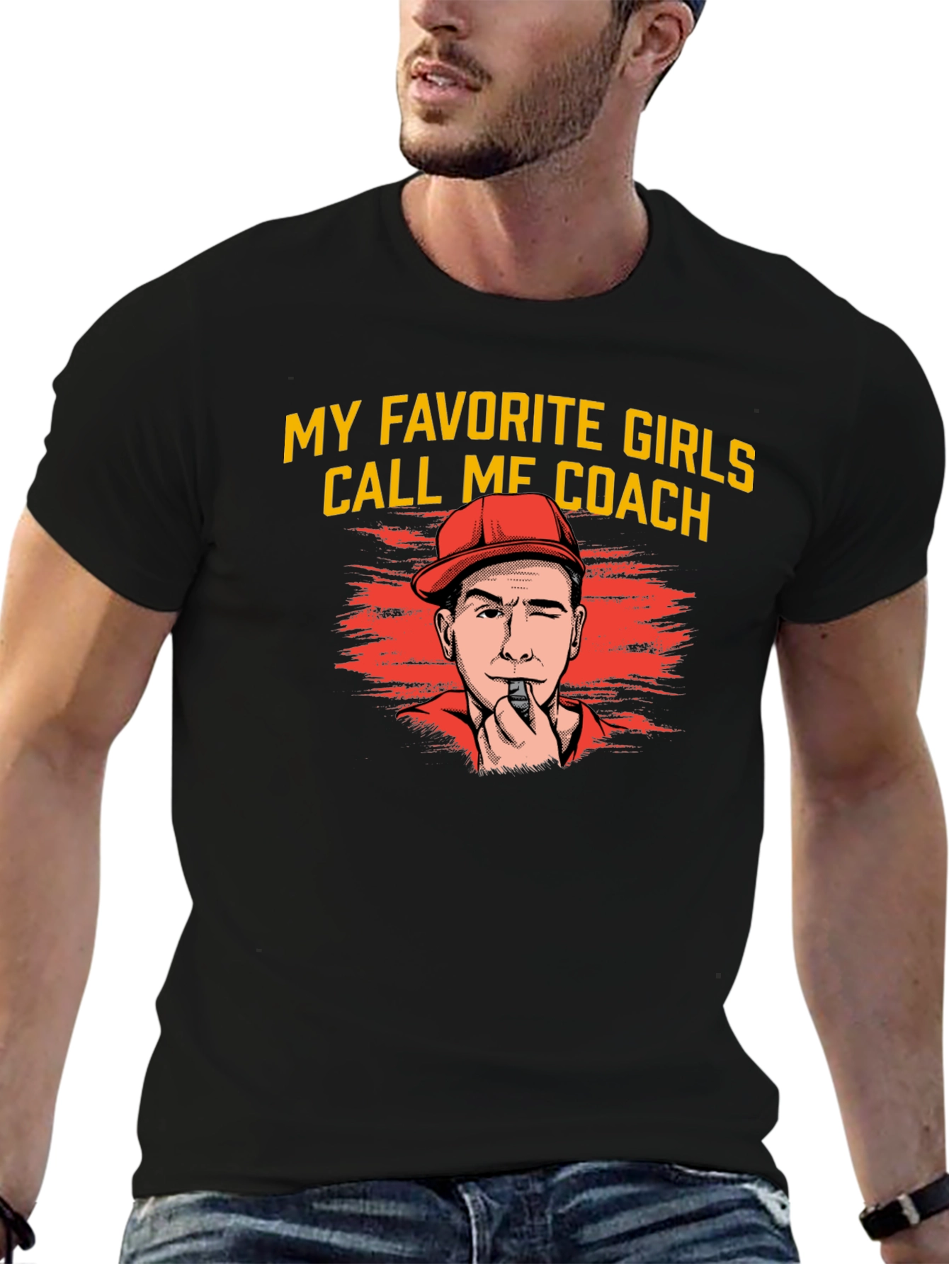 Black My Favorite Girls Call Me Coach T-Shirt view 6