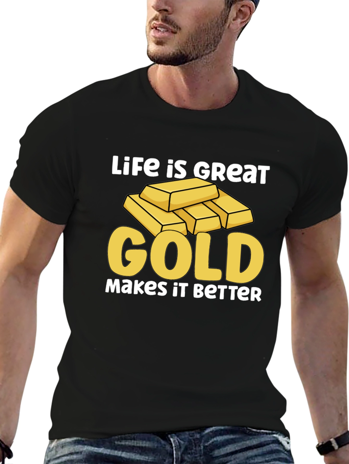 Black Life is Great Gold Makes it Better T-Shirt view 6