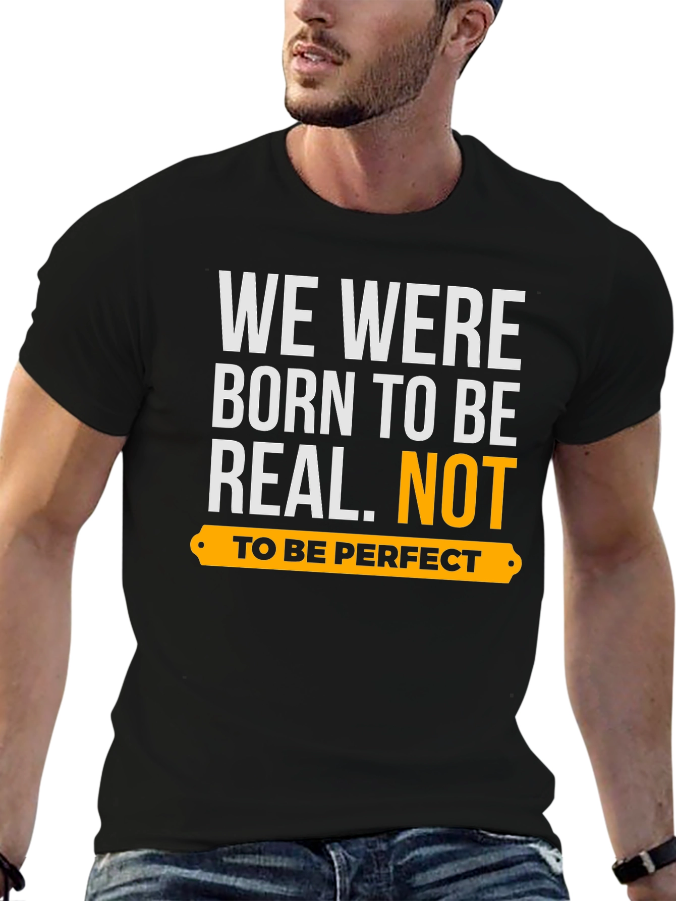 Black Born to Be Real Graphic Tee view 6