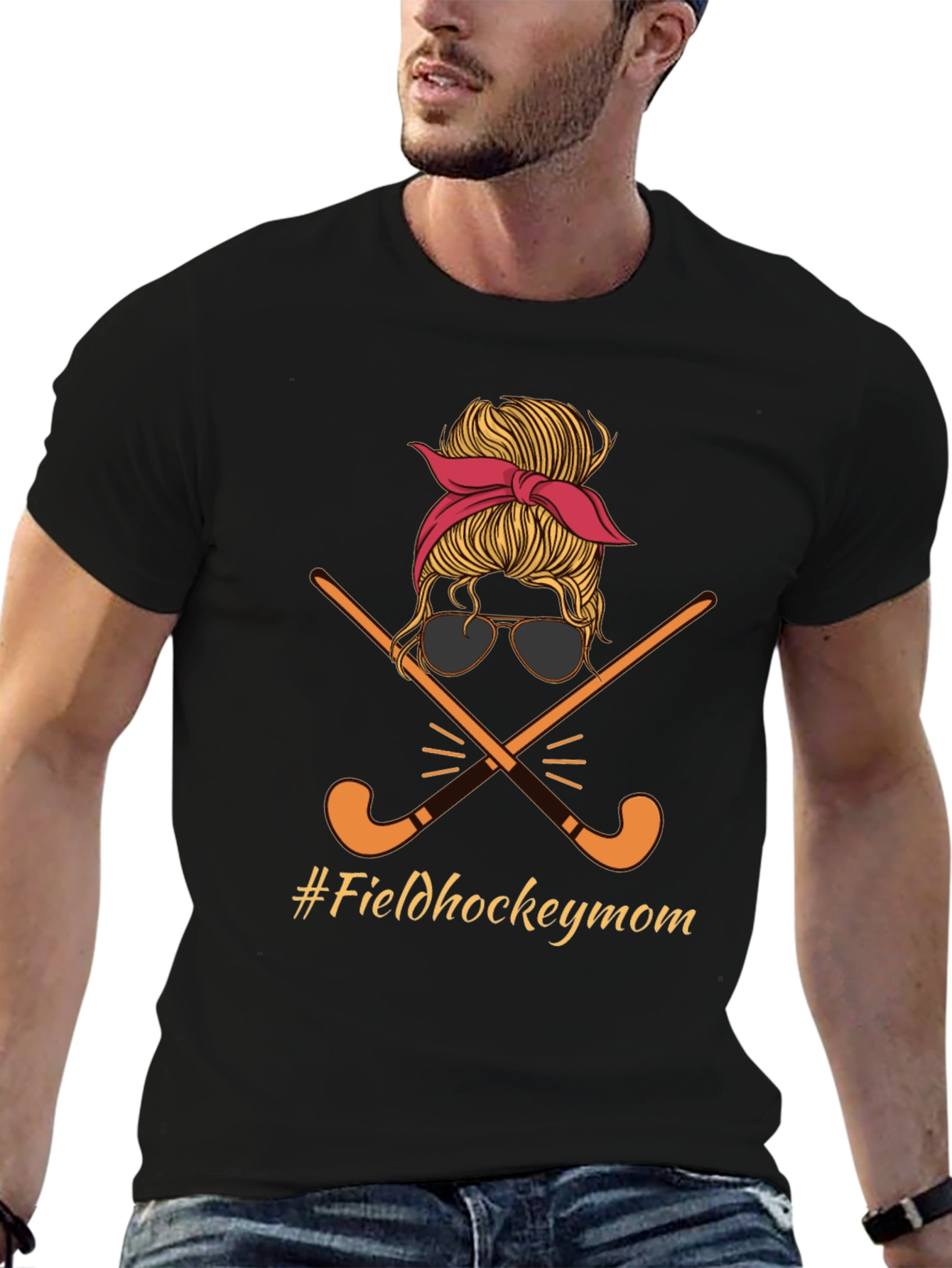 Black Field Hockey Mom Graphic Tee view 6