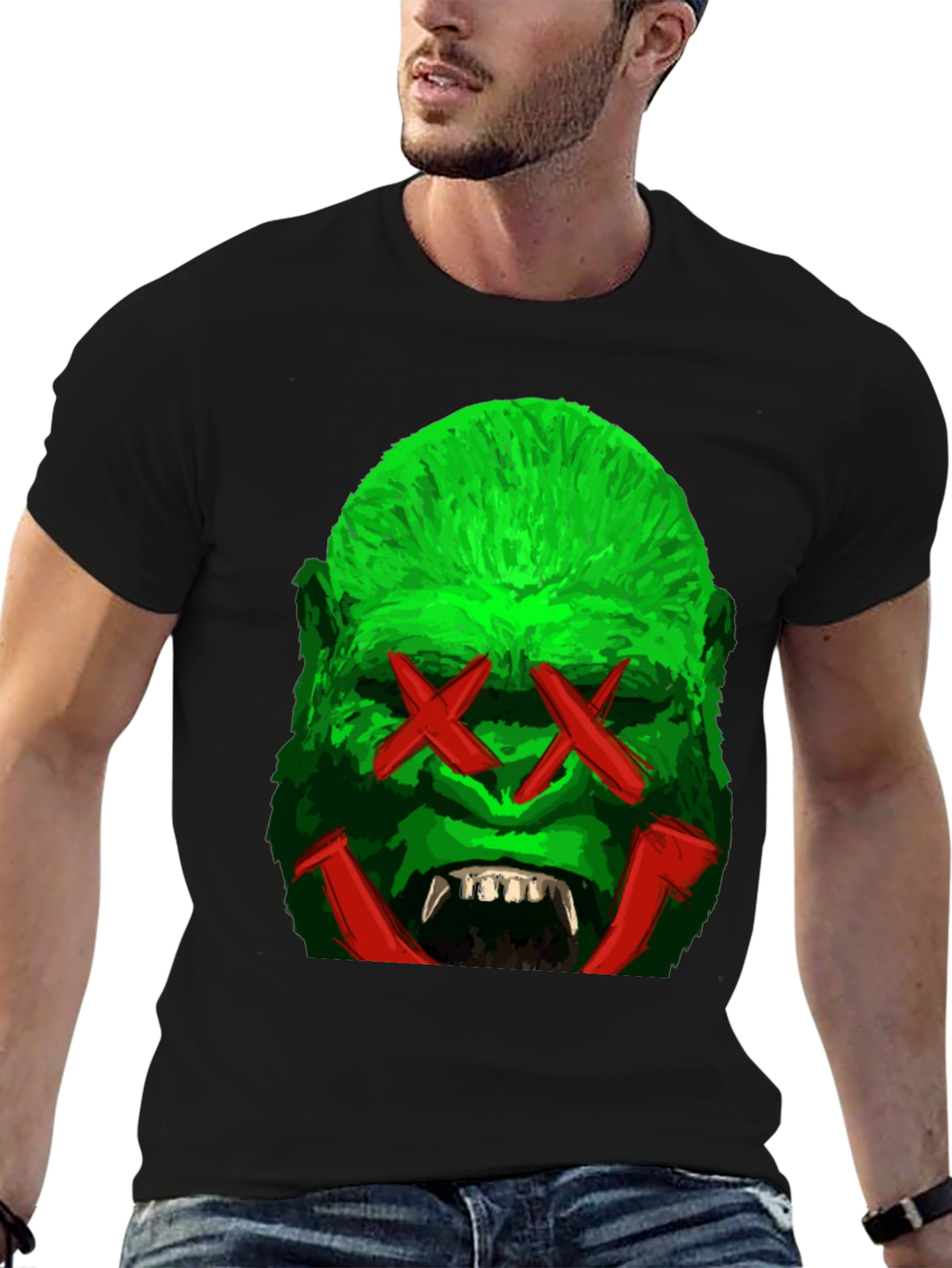 Black Green Gorilla Graphic Tee view 6