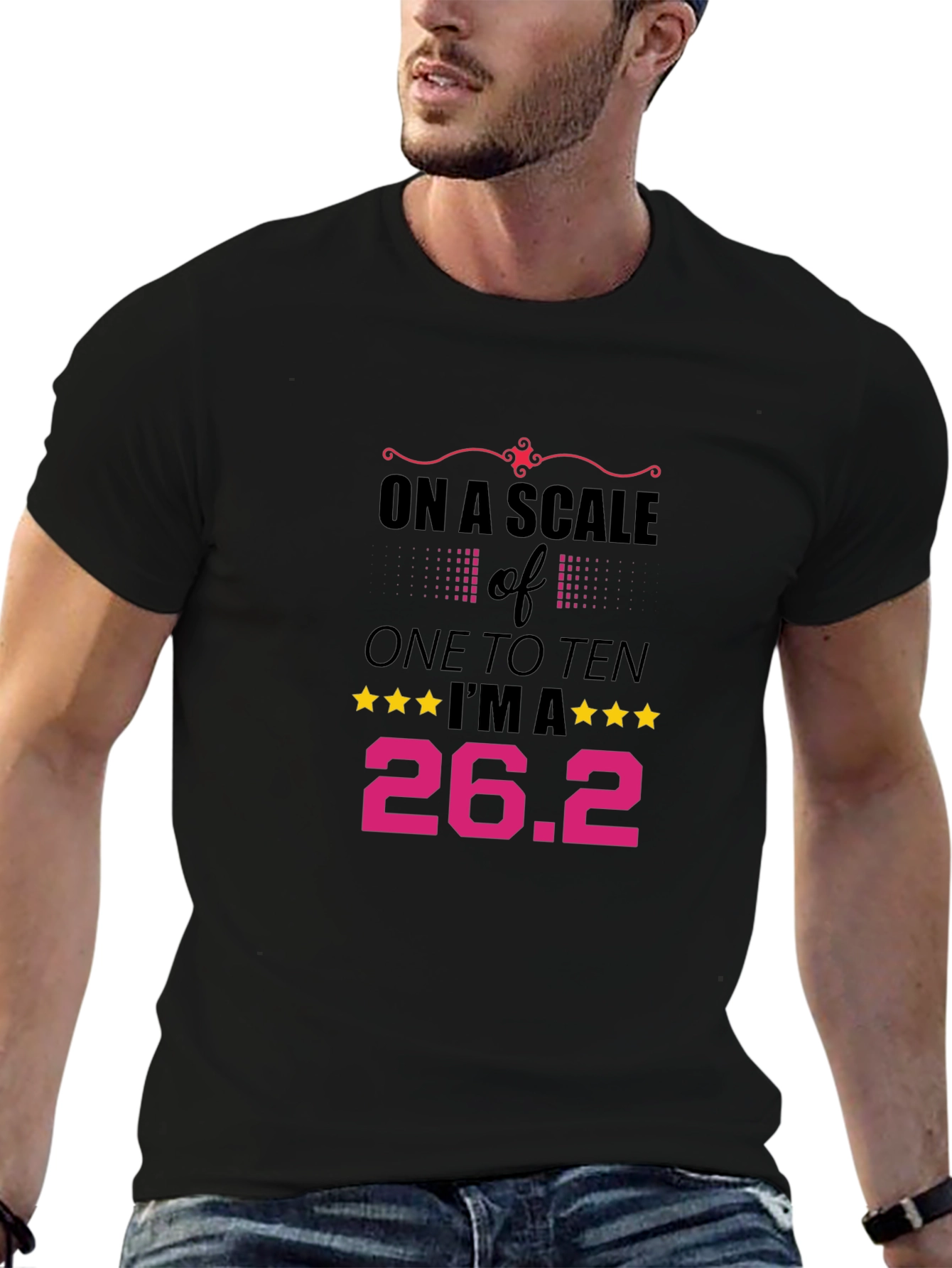 Black 26.2 Marathon Runner T-Shirt - On a Scale of One to Ten view 6