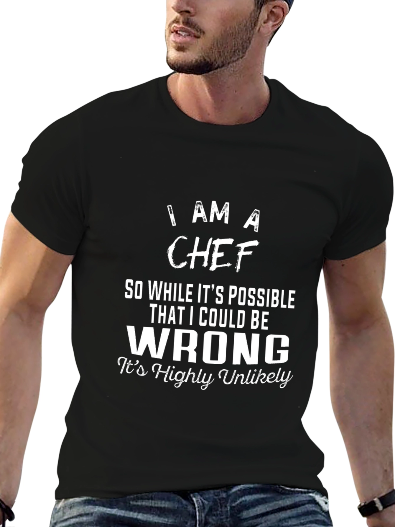 Black I Am A Chef T-Shirt Funny Gift for Chefs view 6