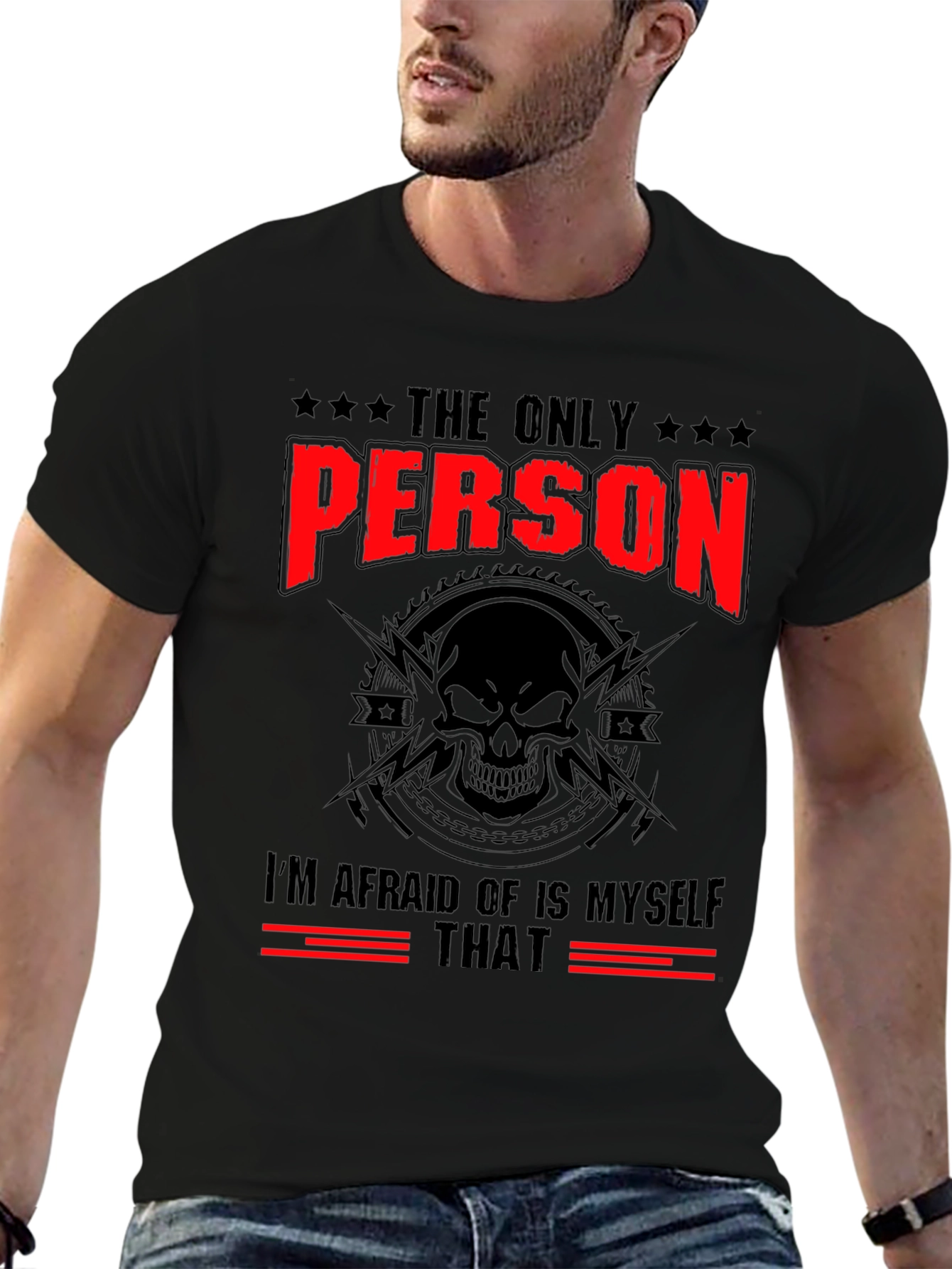 Black The Only Person Graphic Black Tee view 6