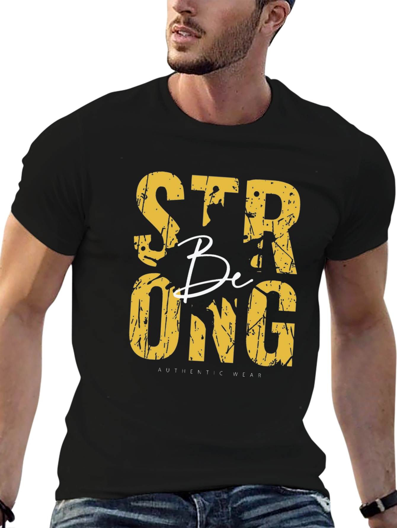 Black Strong Be Strong Graphic Tee - Black T-Shirt view 6