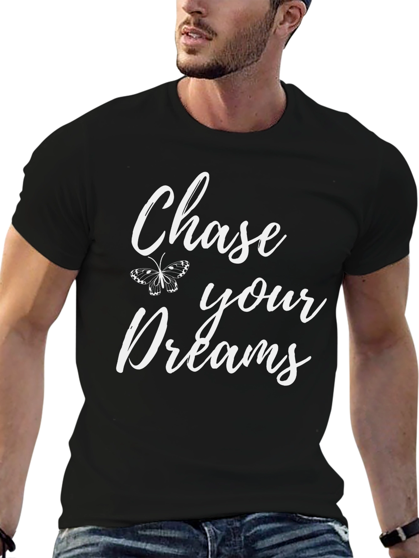 Black Chase Your Dreams Graphic T-Shirt view 6