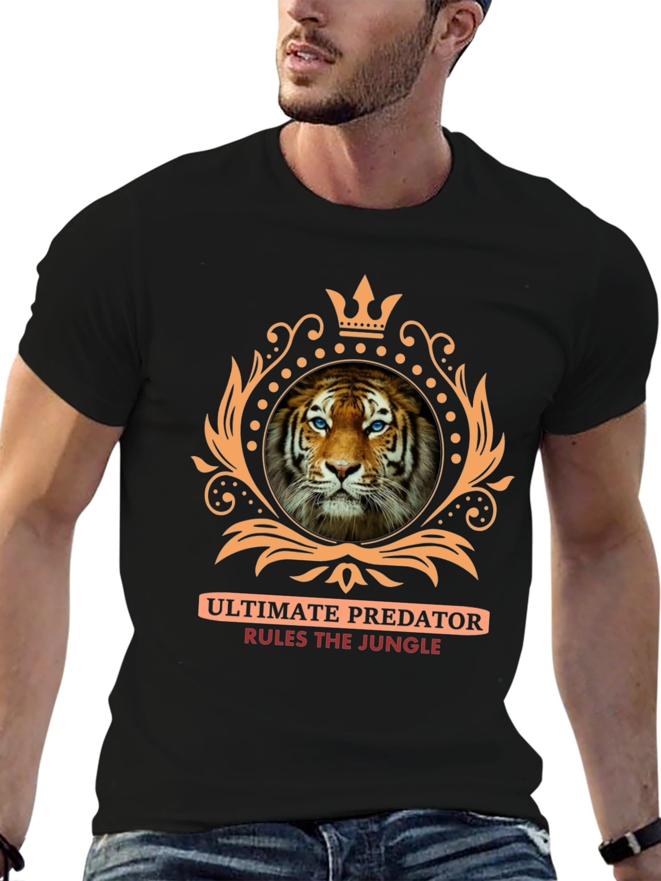 Black Ultimate Predator Tiger Graphic Tee - Black view 6
