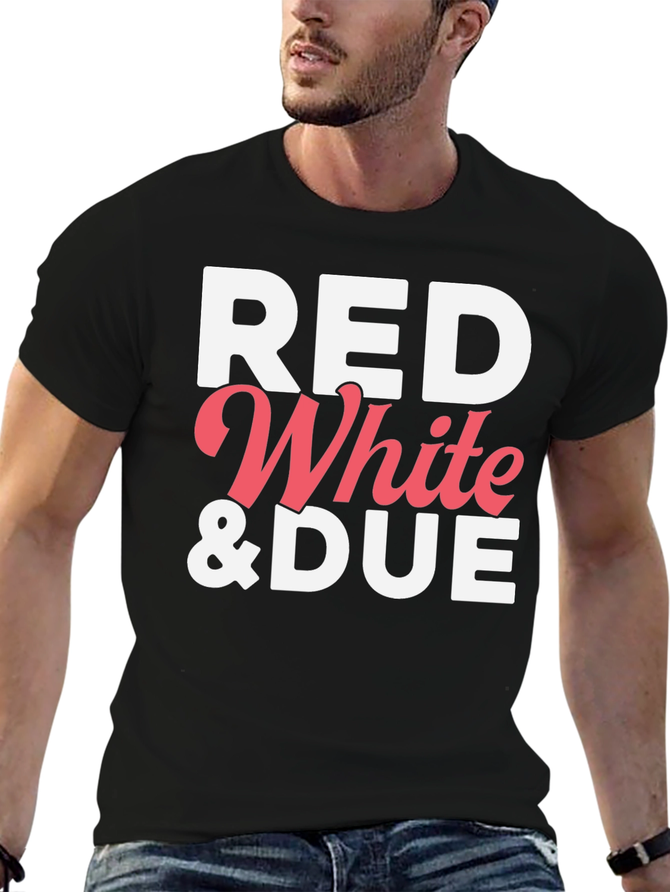 Black Red White & DUE Patriotic T-Shirt view 6