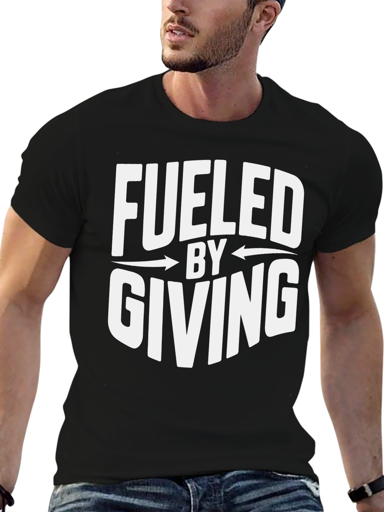 Black Fueled By Giving Graphic Tee view 6