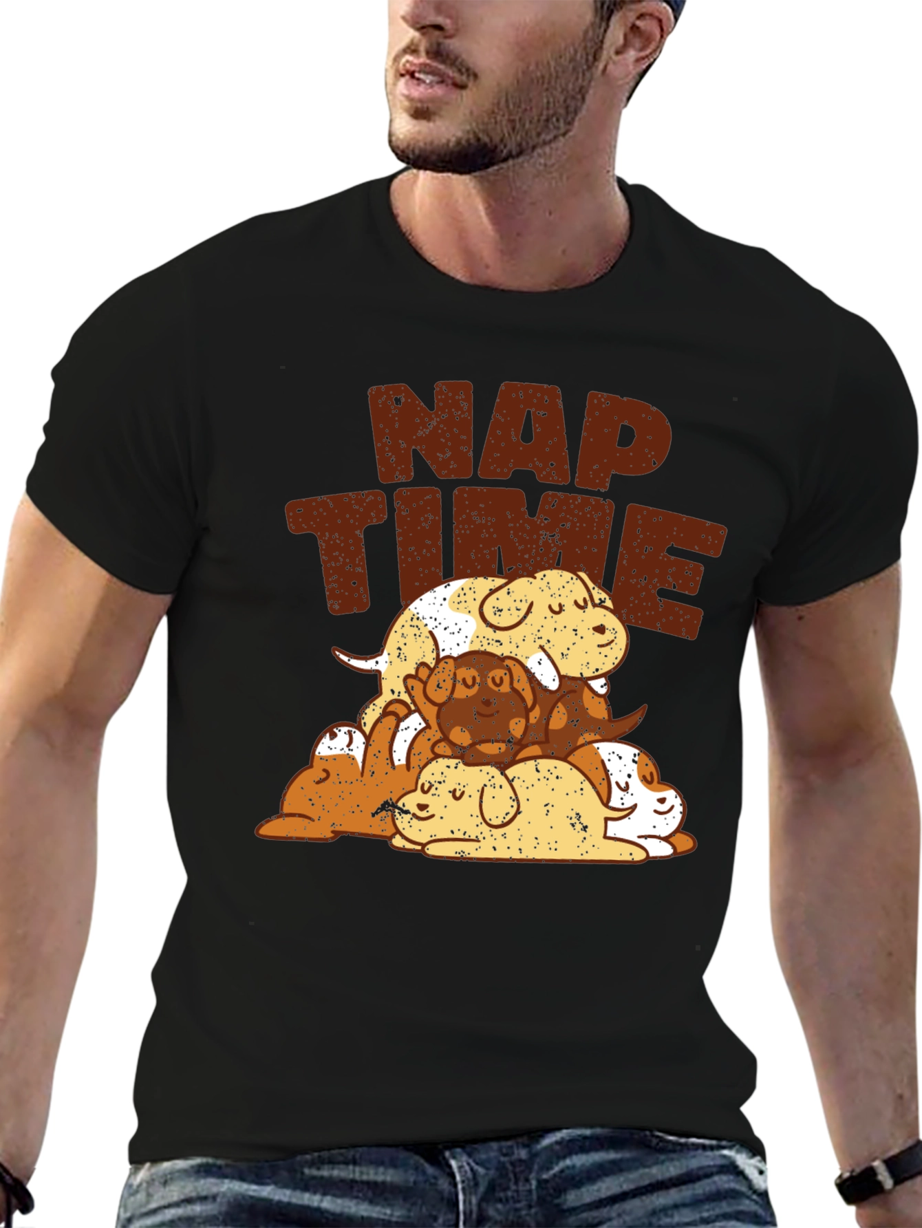 Black Nap Time Dogs Graphic Tee view 6