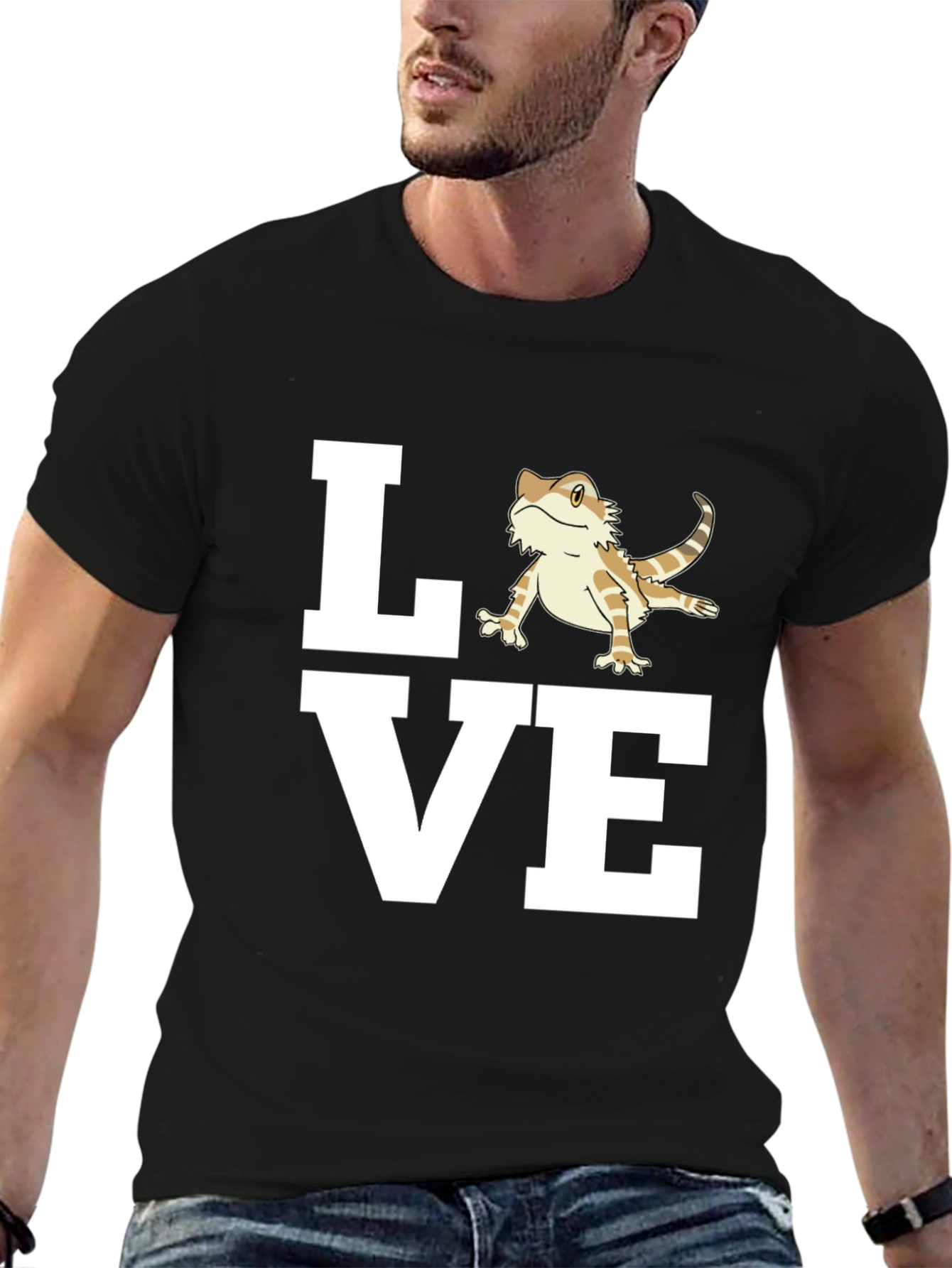 Black Bearded Dragon Love T-Shirt - Reptile Pet Owner Tee view 6