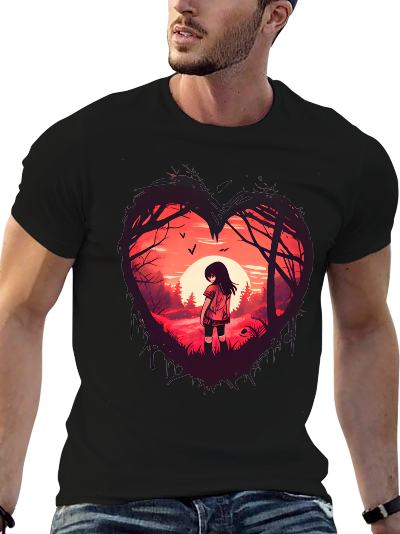 Black Heart of the Forest Tee - Unique Graphic Print view 6