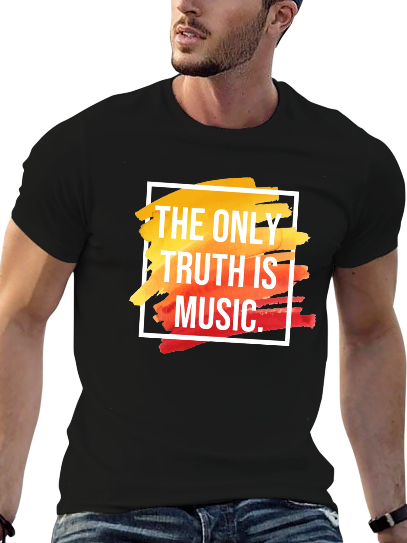 Black The Only Truth Is Music T-Shirt view 6