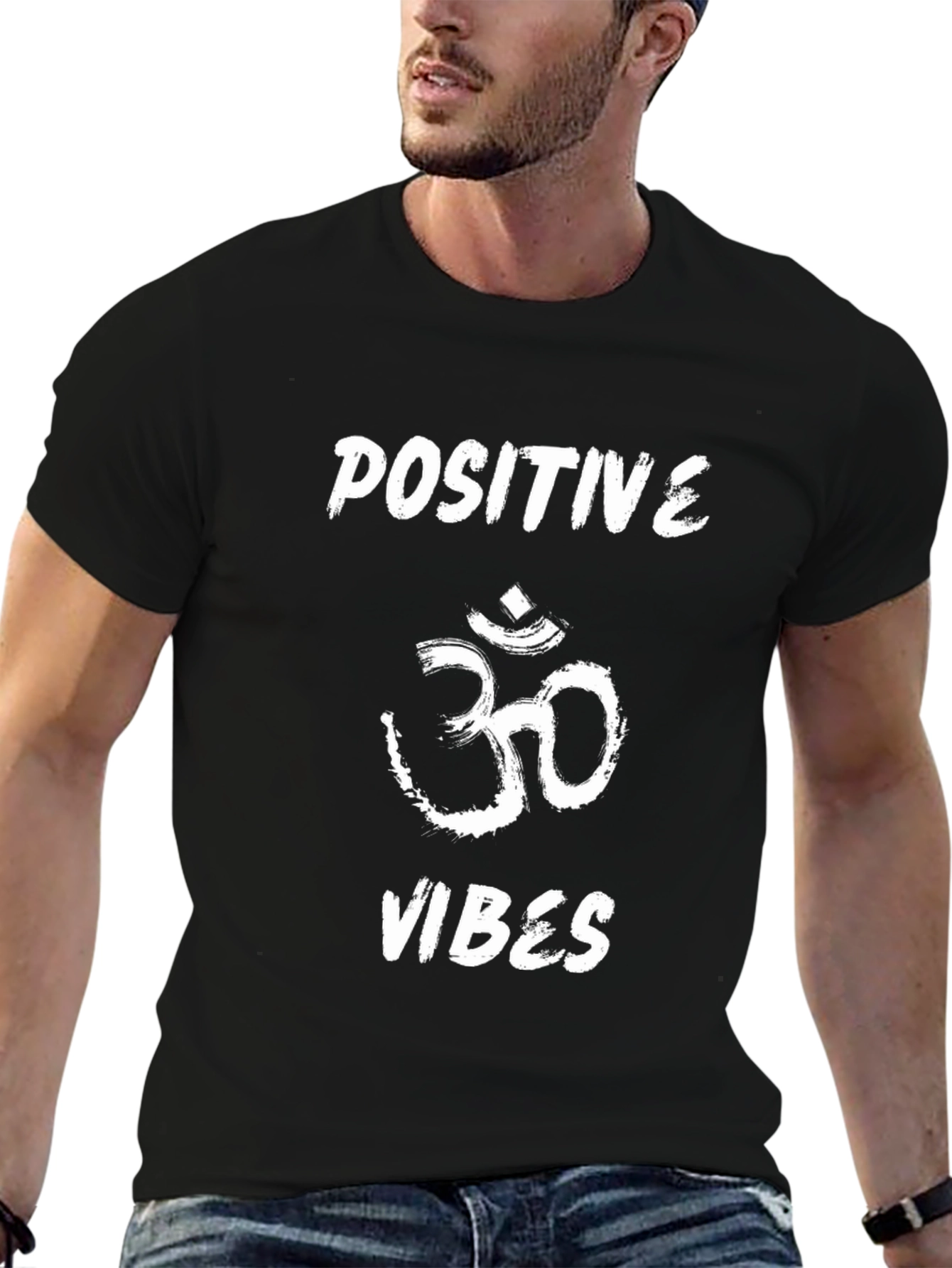 Black Positive Vibes Graphic Tee - Black view 6